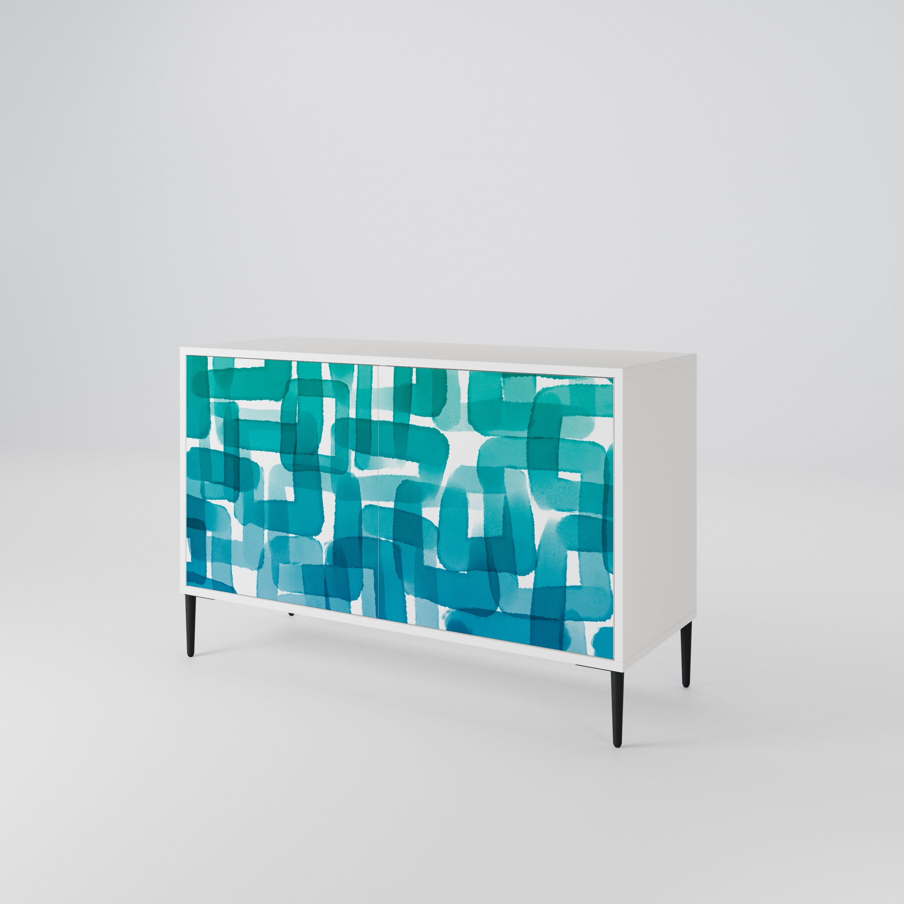 TURQUOISE RECTANGLES 2-Door Sideboard