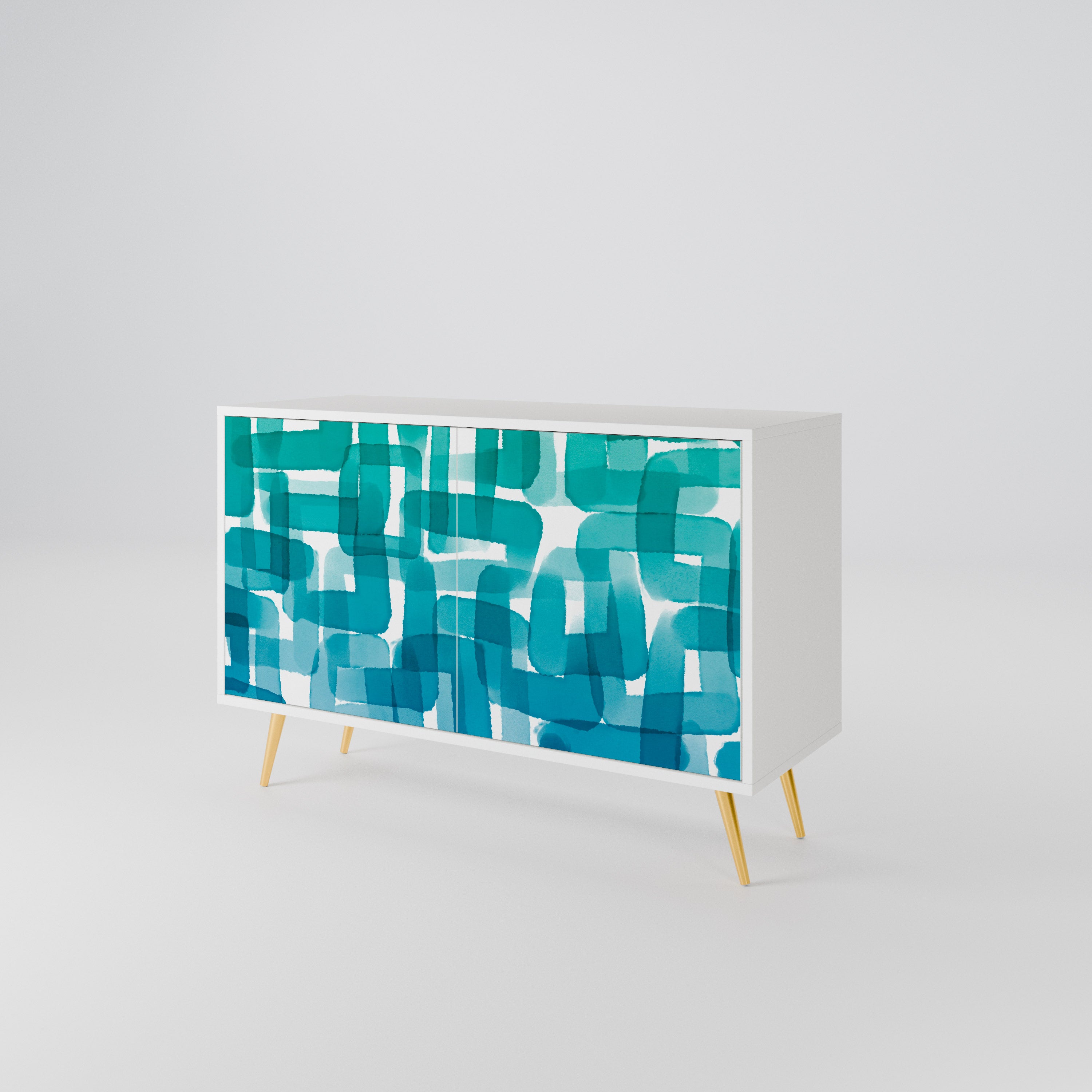TURQUOISE RECTANGLES 2-Door Sideboard