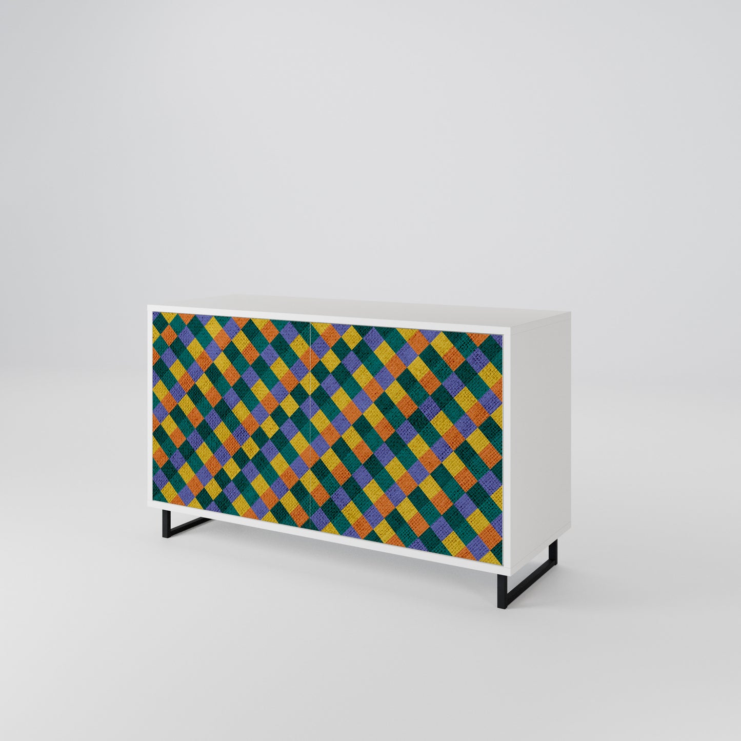 PAINTED SQUARES MIX 2-Door Sideboard