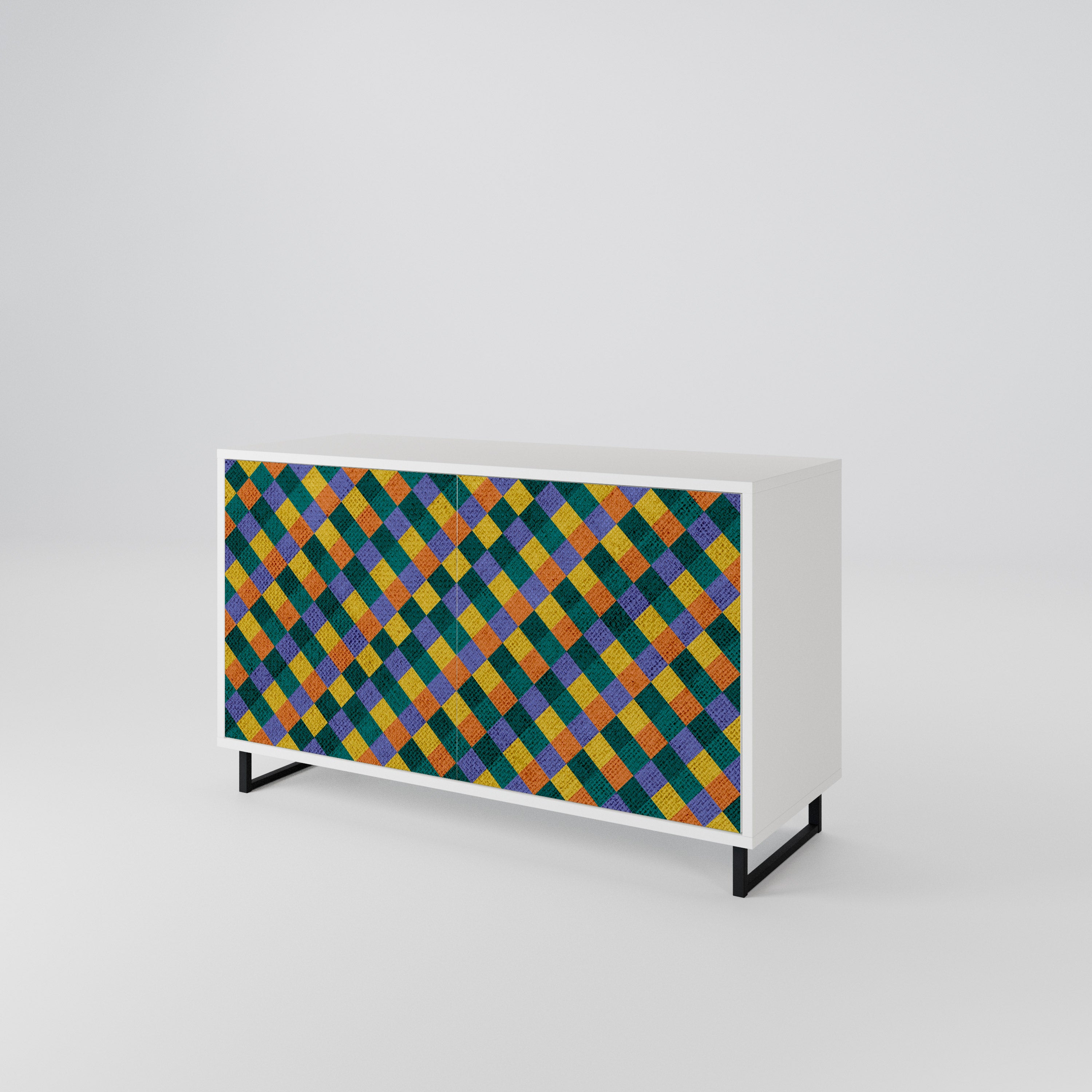 PAINTED SQUARES MIX 2-Door Sideboard