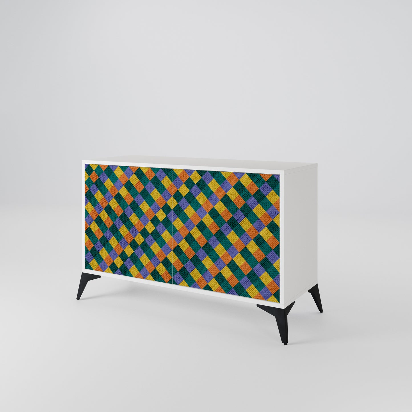 PAINTED SQUARES MIX 2-Door Sideboard