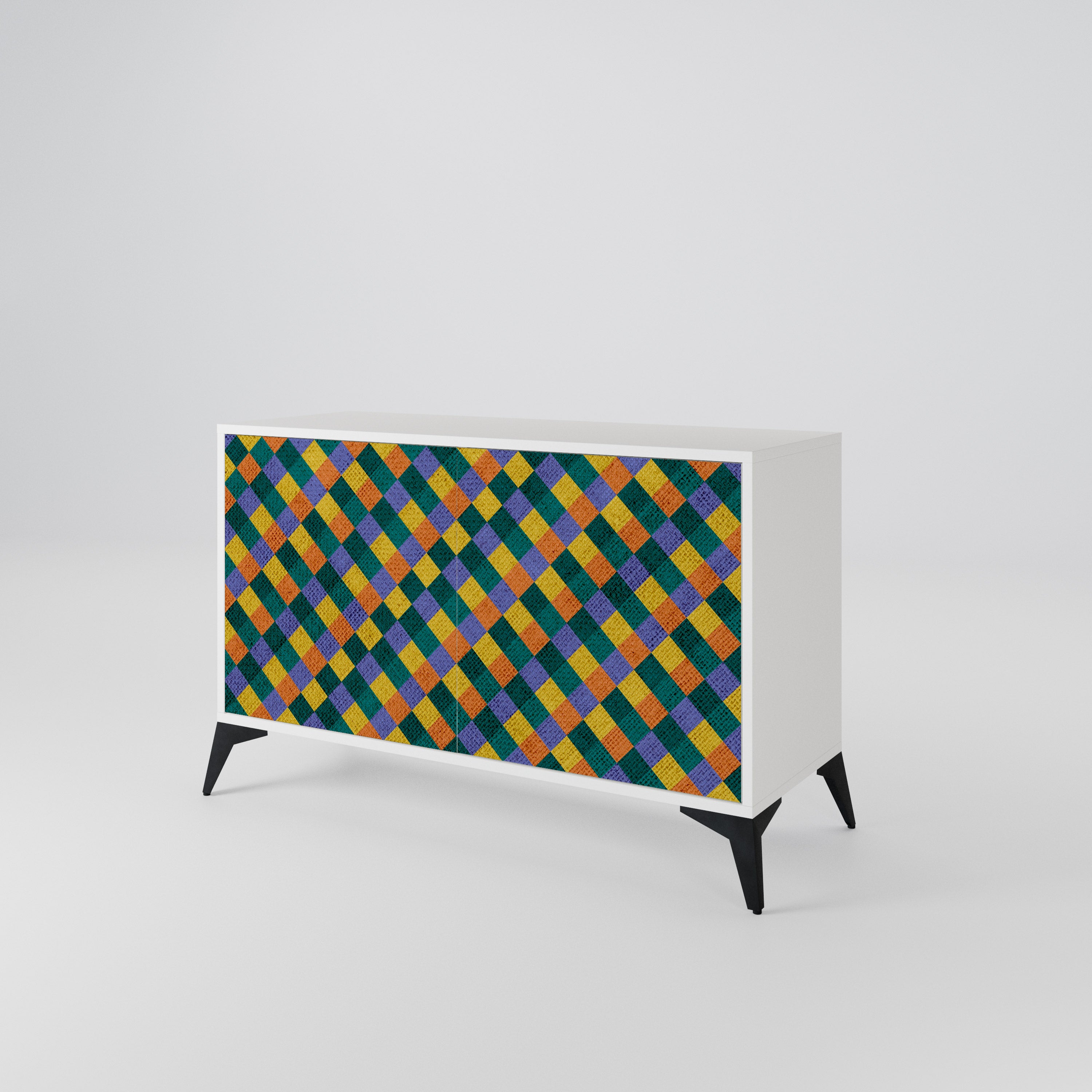 PAINTED SQUARES MIX 2-Door Sideboard
