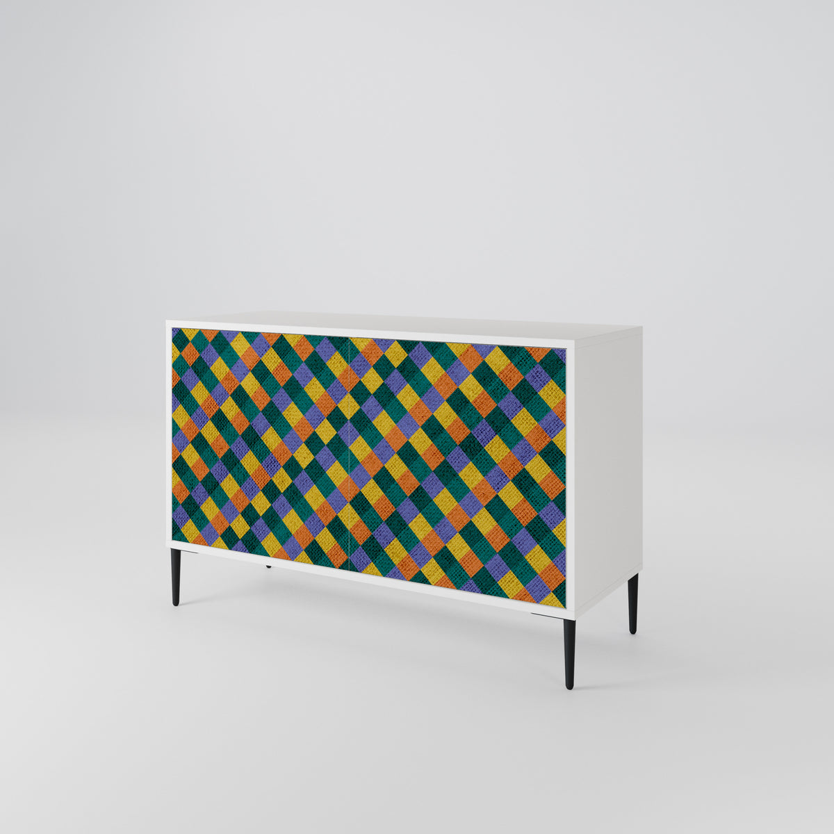 PAINTED SQUARES MIX 2-Door Sideboard