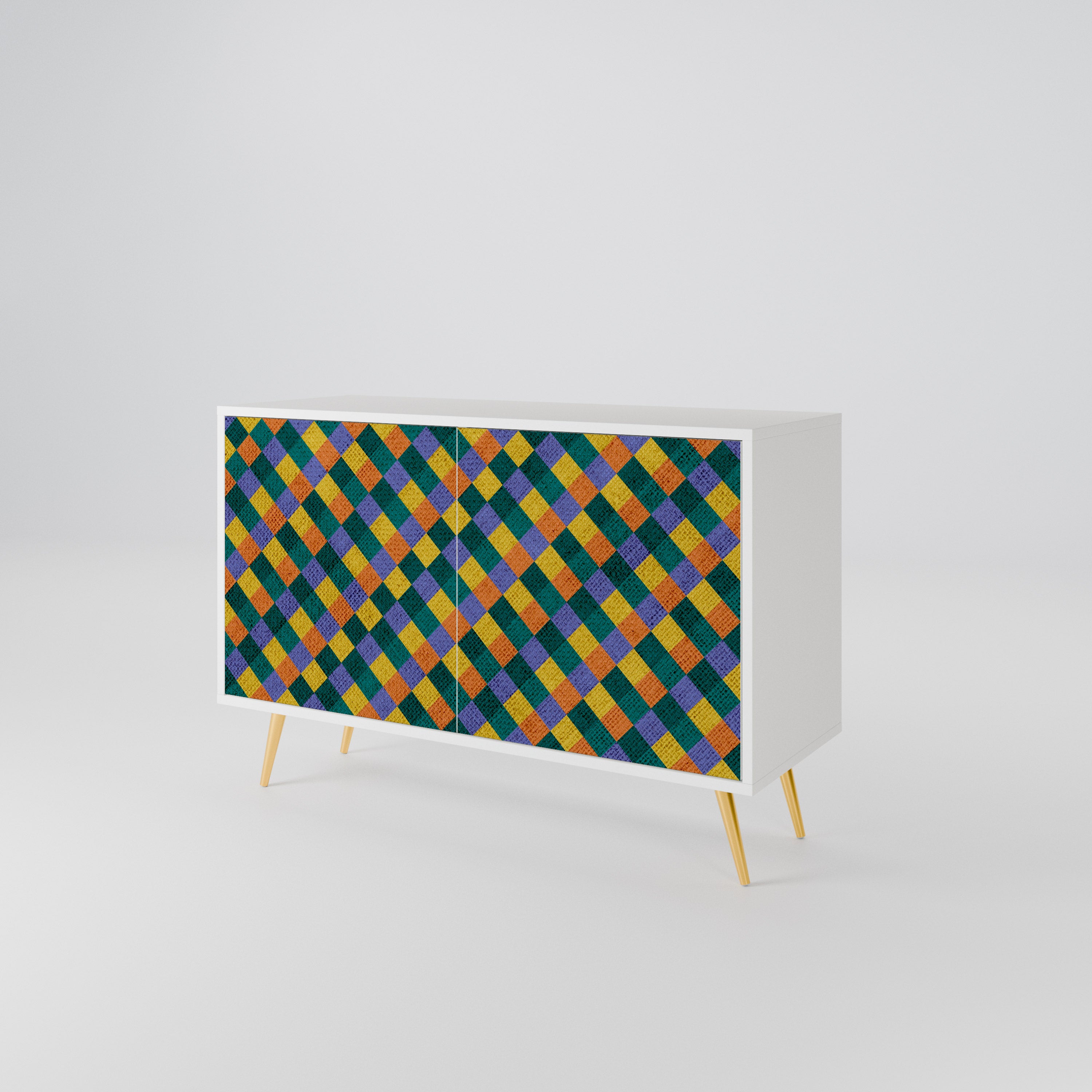 PAINTED SQUARES MIX 2-Door Sideboard