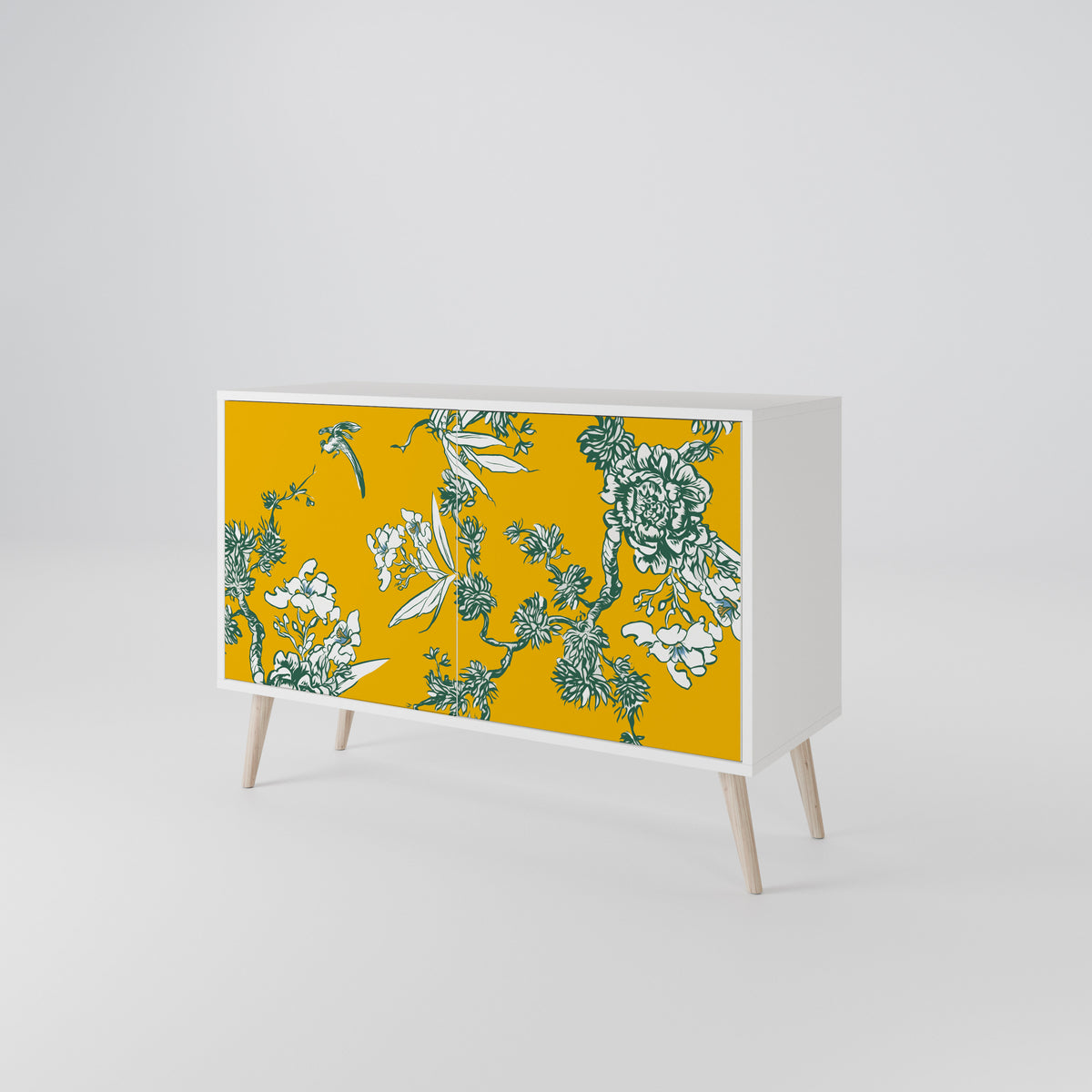YELLOW CHINOISERIE 2-Door Sideboard
