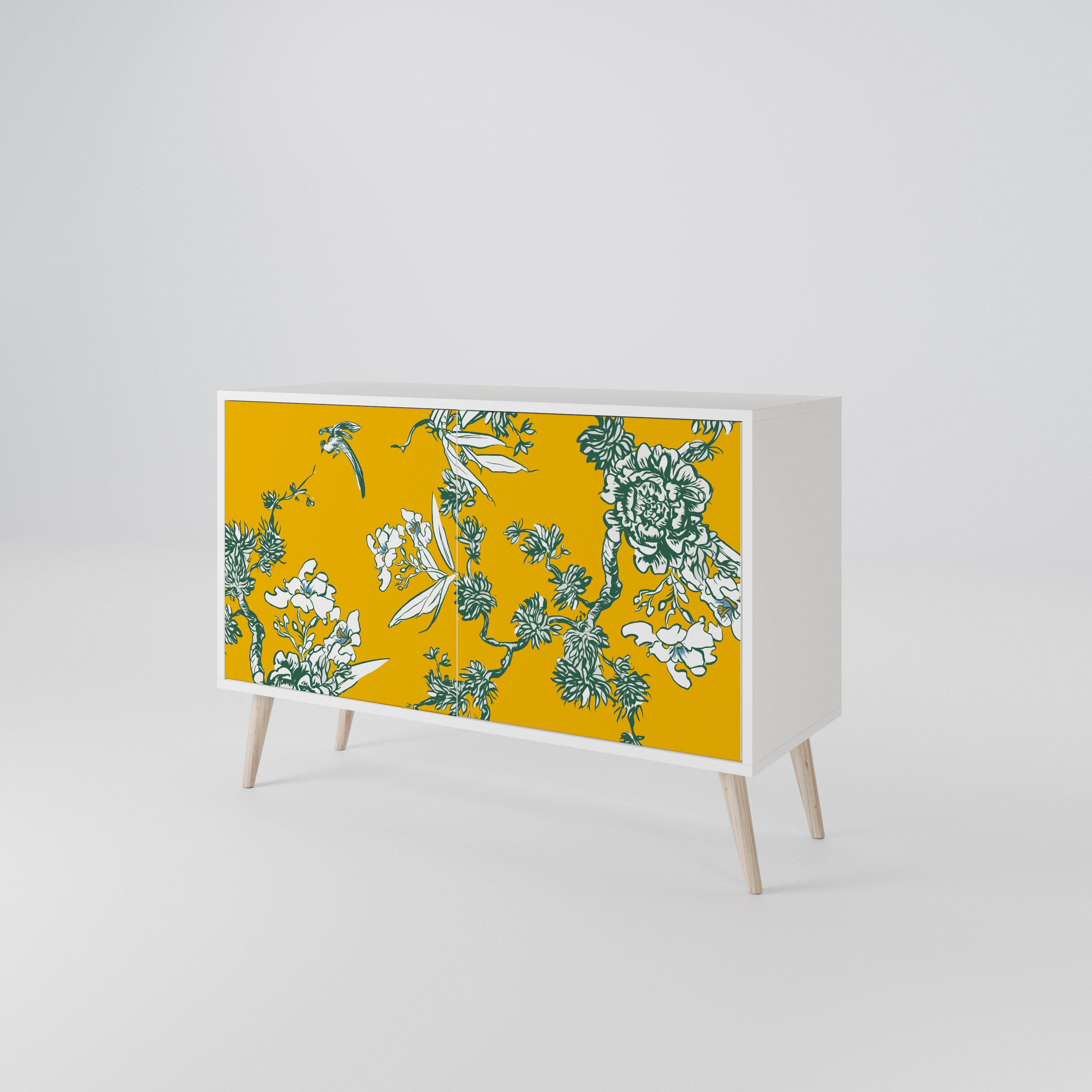YELLOW CHINOISERIE 2-Door Sideboard