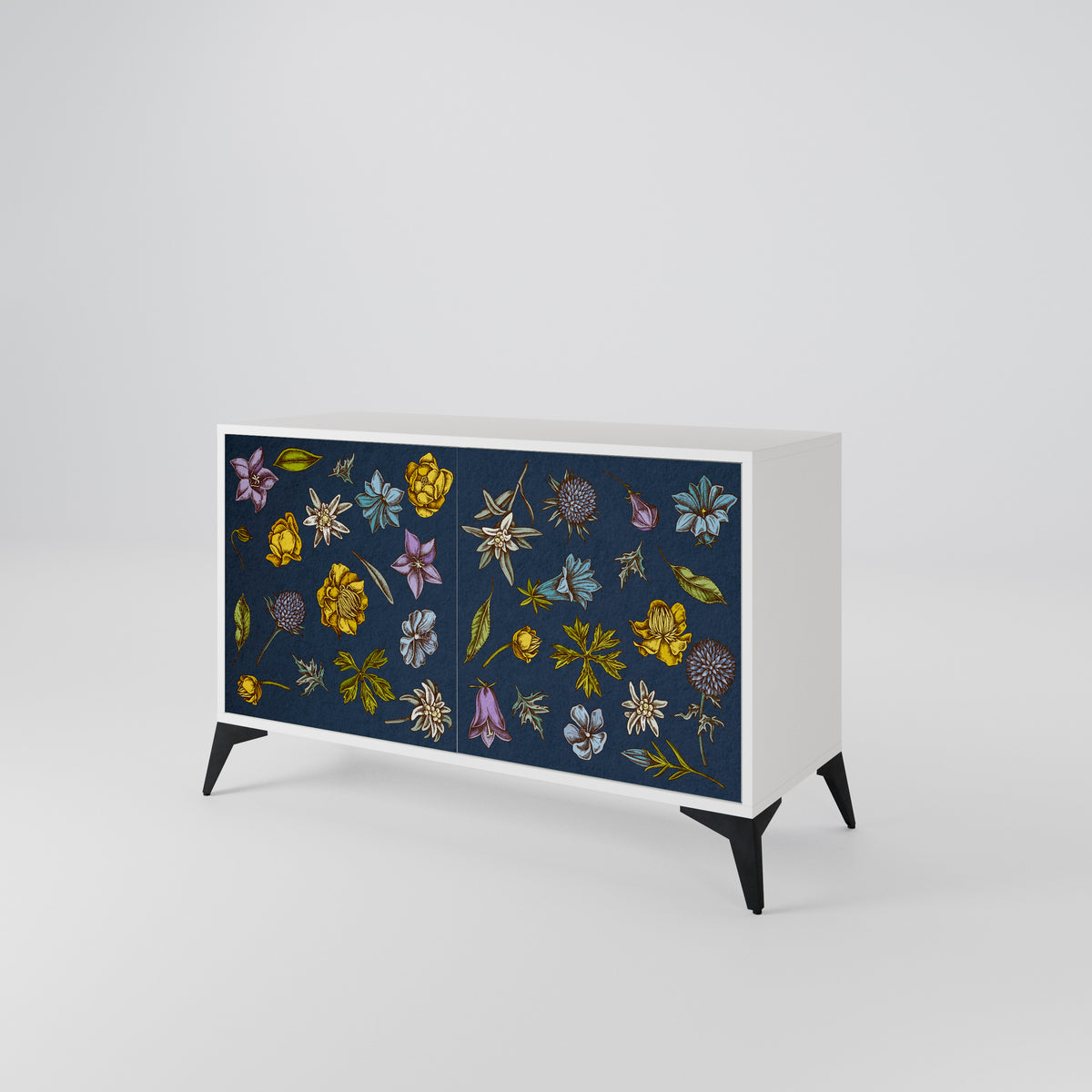 FLOWERS ON NAVY BLUE 2-Door Sideboard