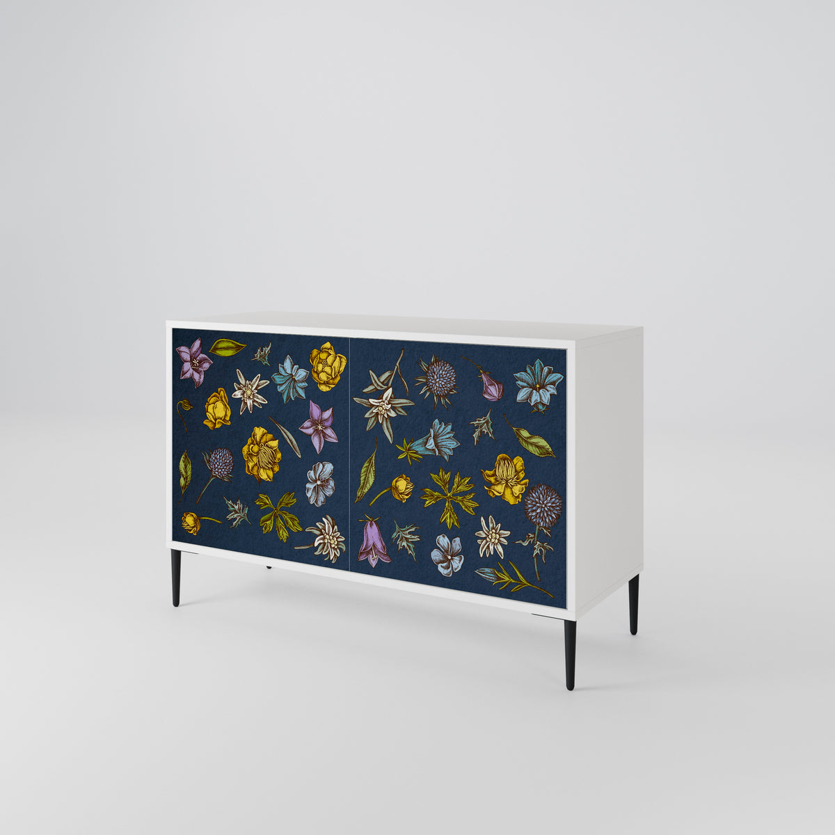 FLOWERS ON NAVY BLUE 2-Door Sideboard