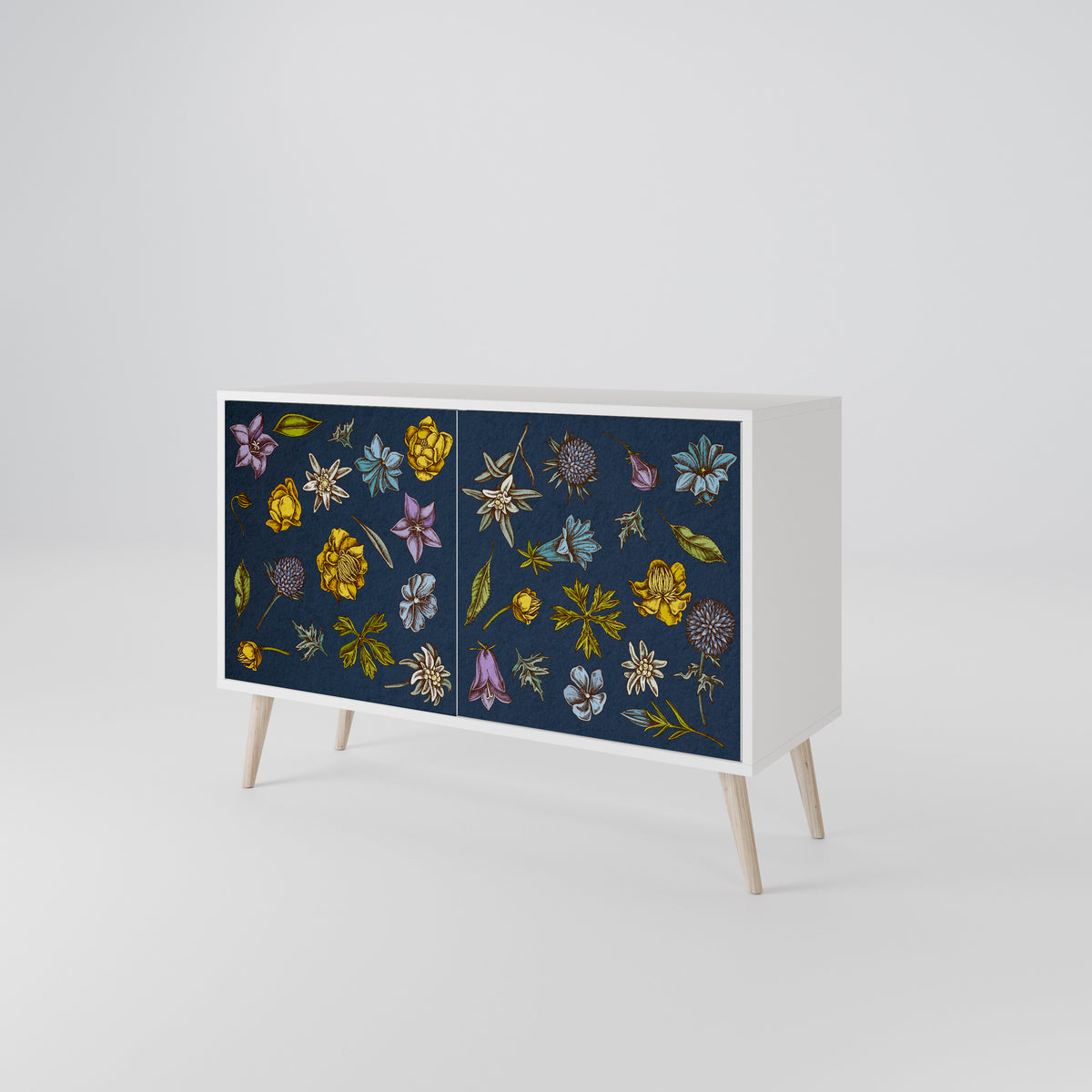FLOWERS ON NAVY BLUE 2-Door Sideboard