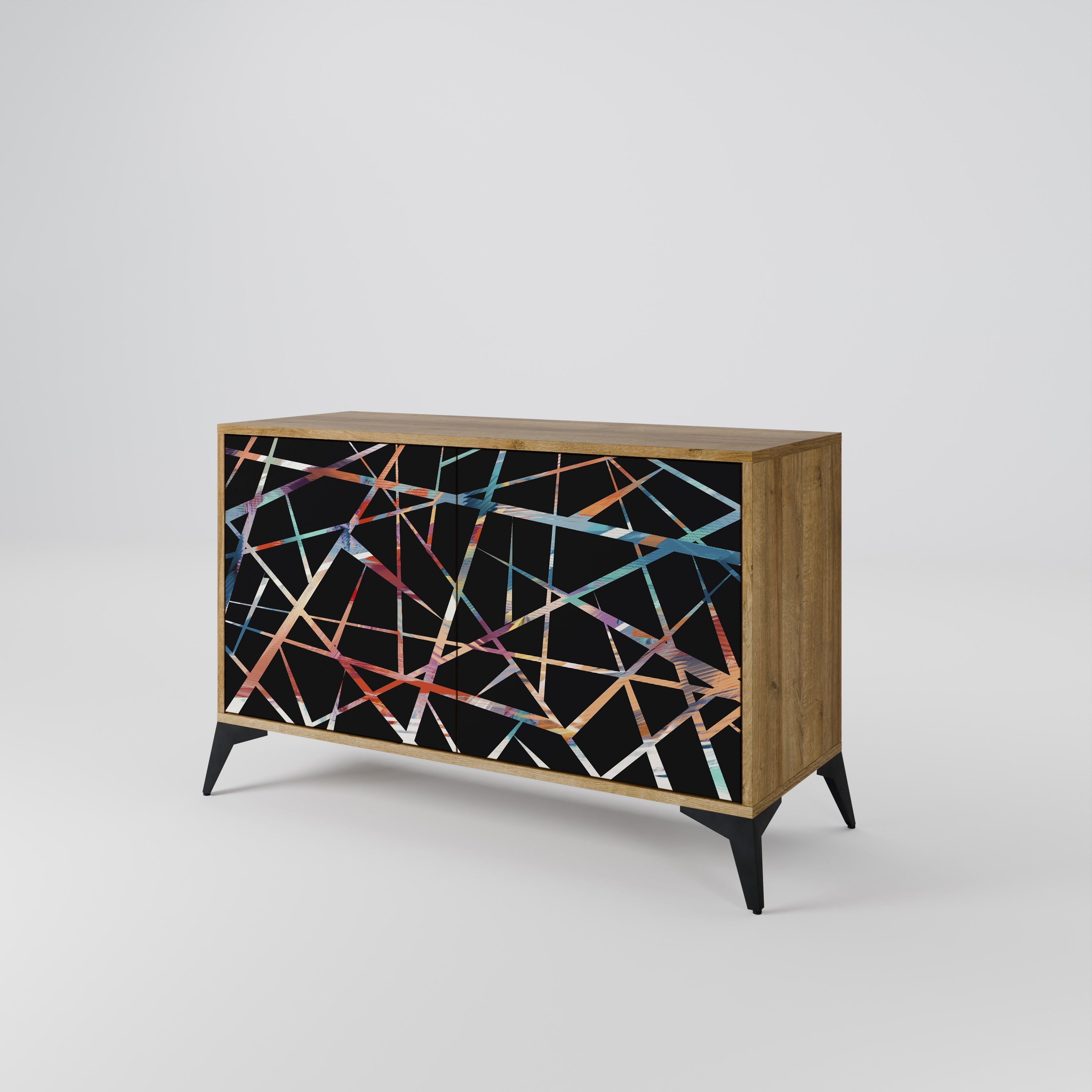 Buffet 2 portes POLYGON VERVE effet chêne