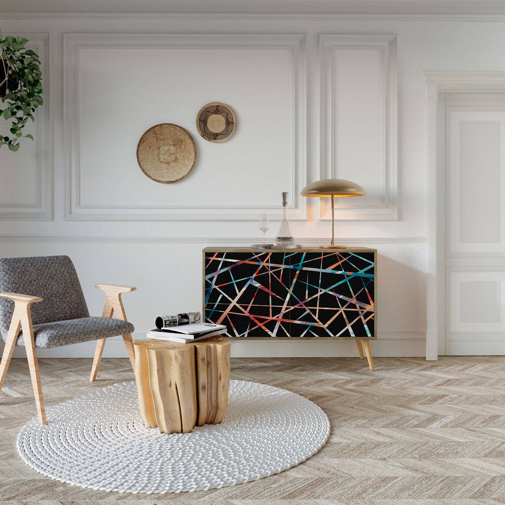 Buffet 2 portes POLYGON VERVE effet chêne