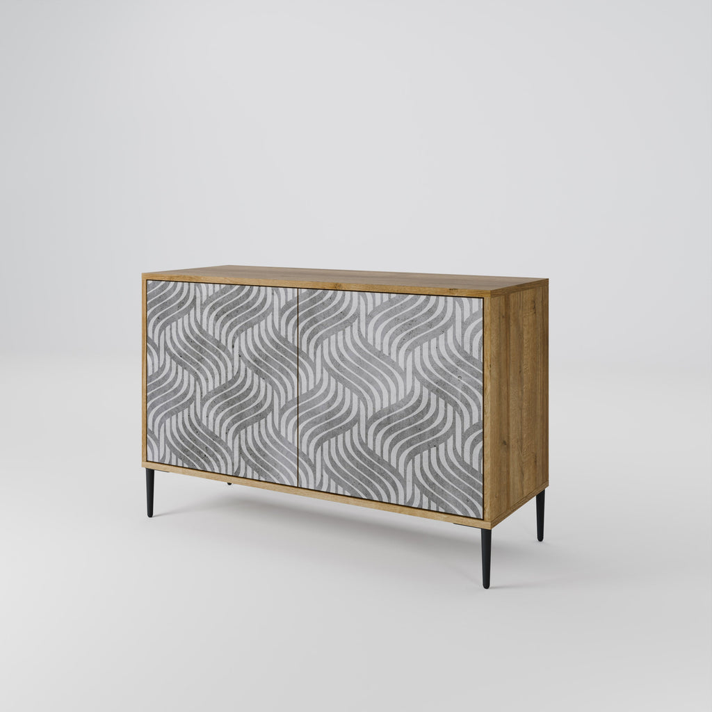 Buffet 2 portes effet chêne Concrete Movement