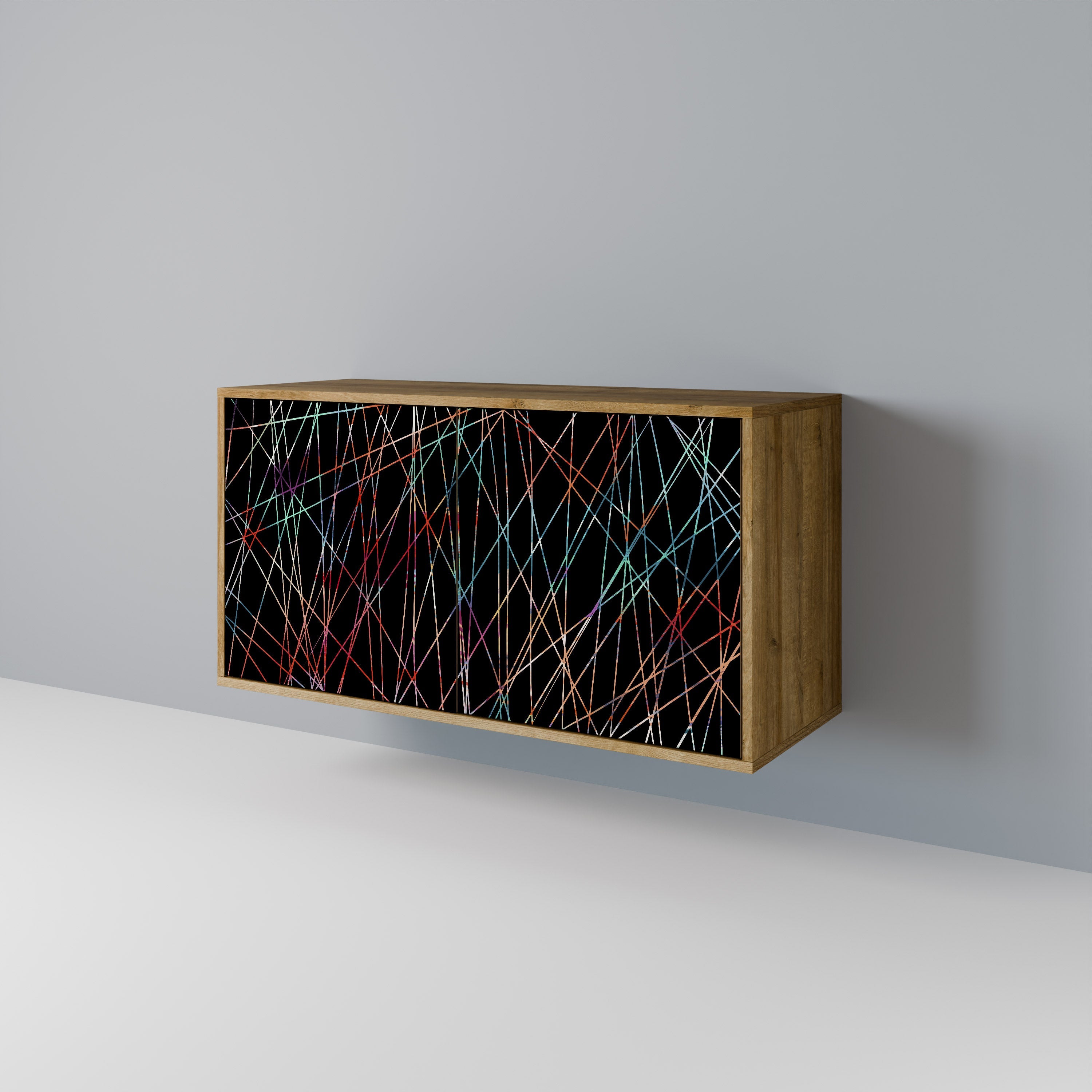 Buffet 2 portes LUMINOUS SNARE effet chêne