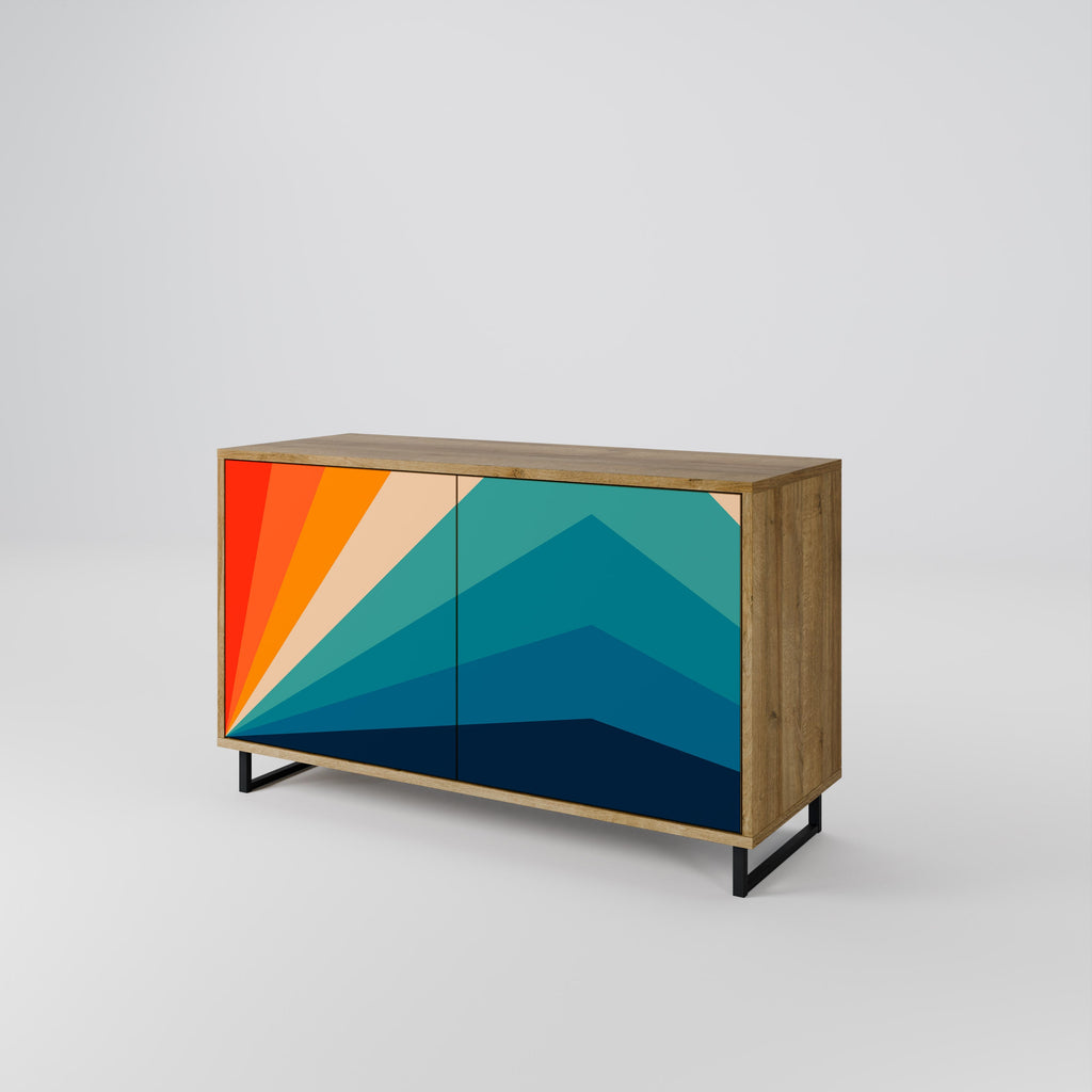 Buffet 2 portes PRISM CONCUSSION effet chêne