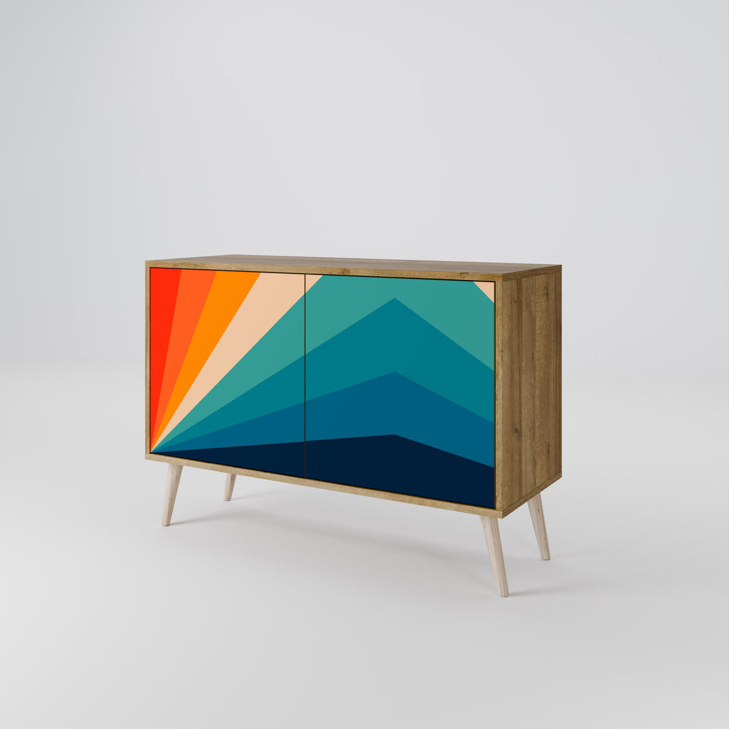 Buffet 2 portes PRISM CONCUSSION effet chêne