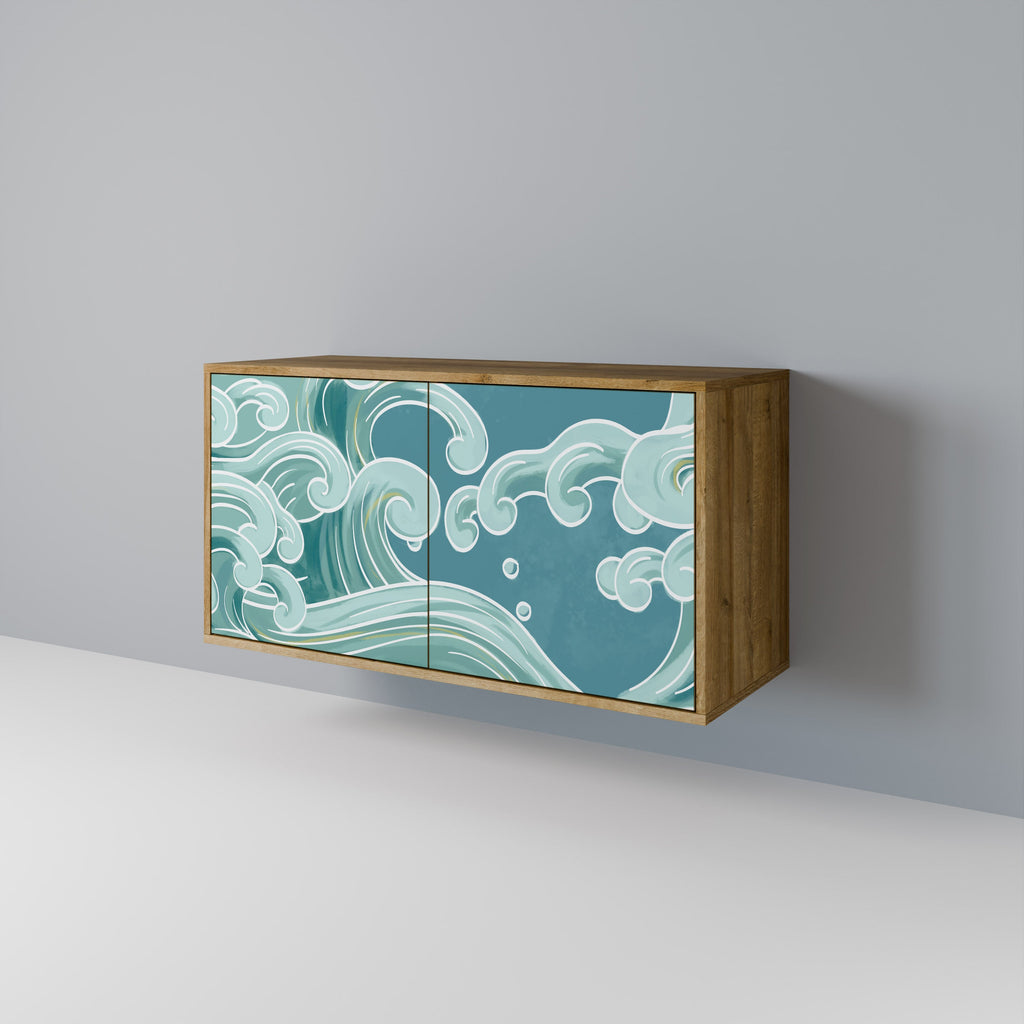 Buffet 2 portes ASIAN SWAY effet chêne