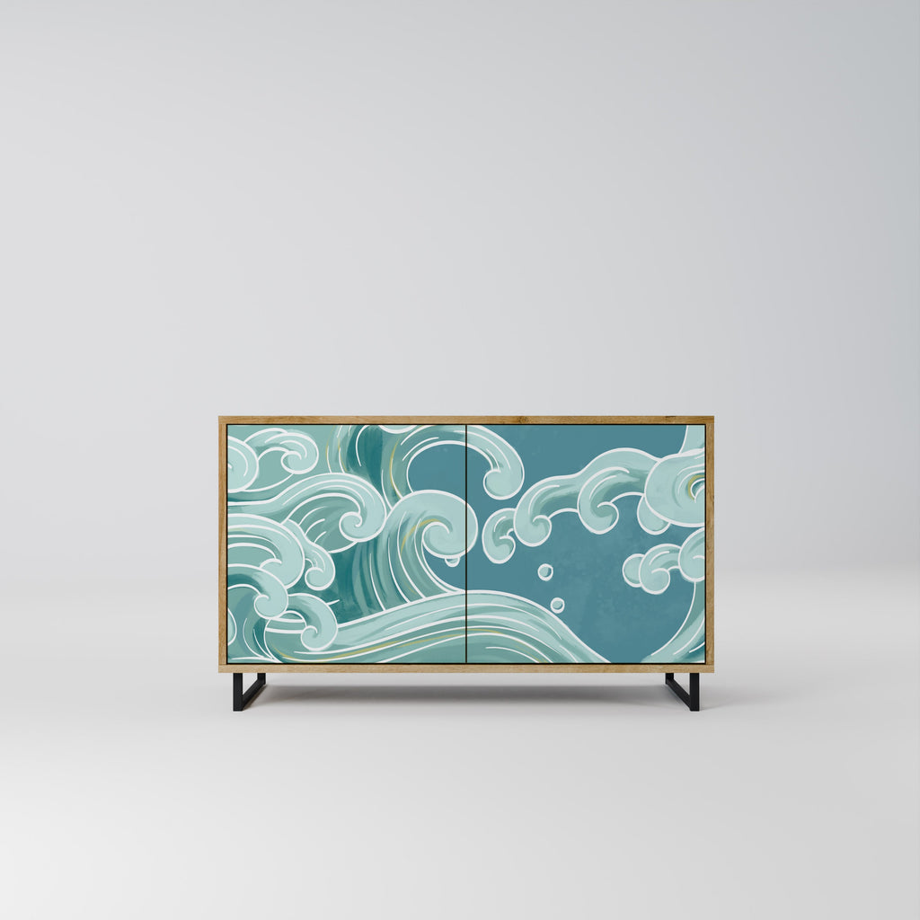 Buffet 2 portes ASIAN SWAY effet chêne