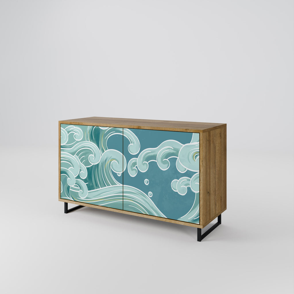 Buffet 2 portes ASIAN SWAY effet chêne