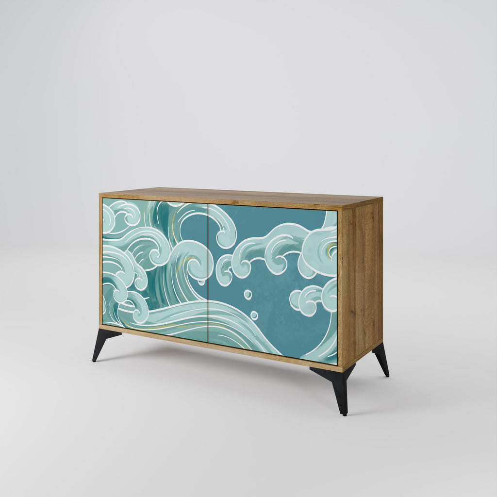 Buffet 2 portes ASIAN SWAY effet chêne