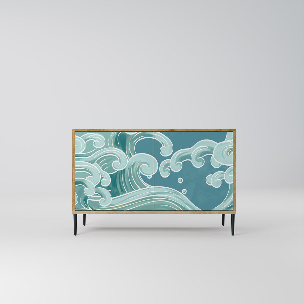 Buffet 2 portes ASIAN SWAY effet chêne