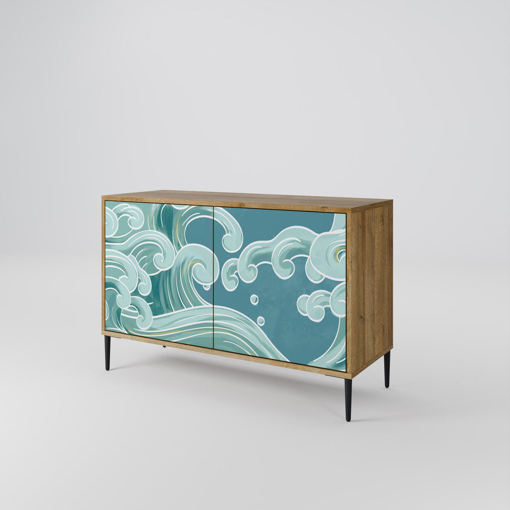 Buffet 2 portes ASIAN SWAY effet chêne
