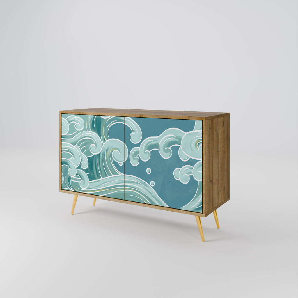 Buffet 2 portes ASIAN SWAY effet chêne
