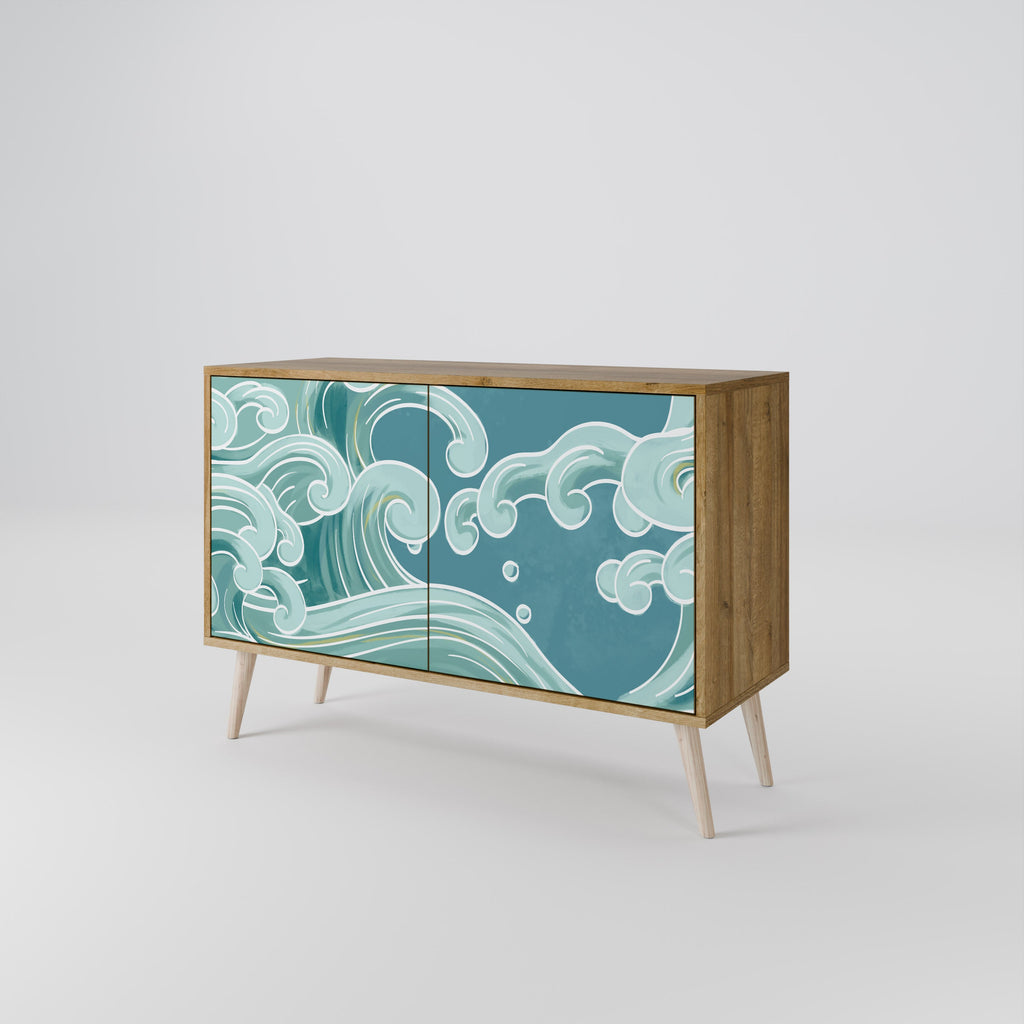 Buffet 2 portes ASIAN SWAY effet chêne