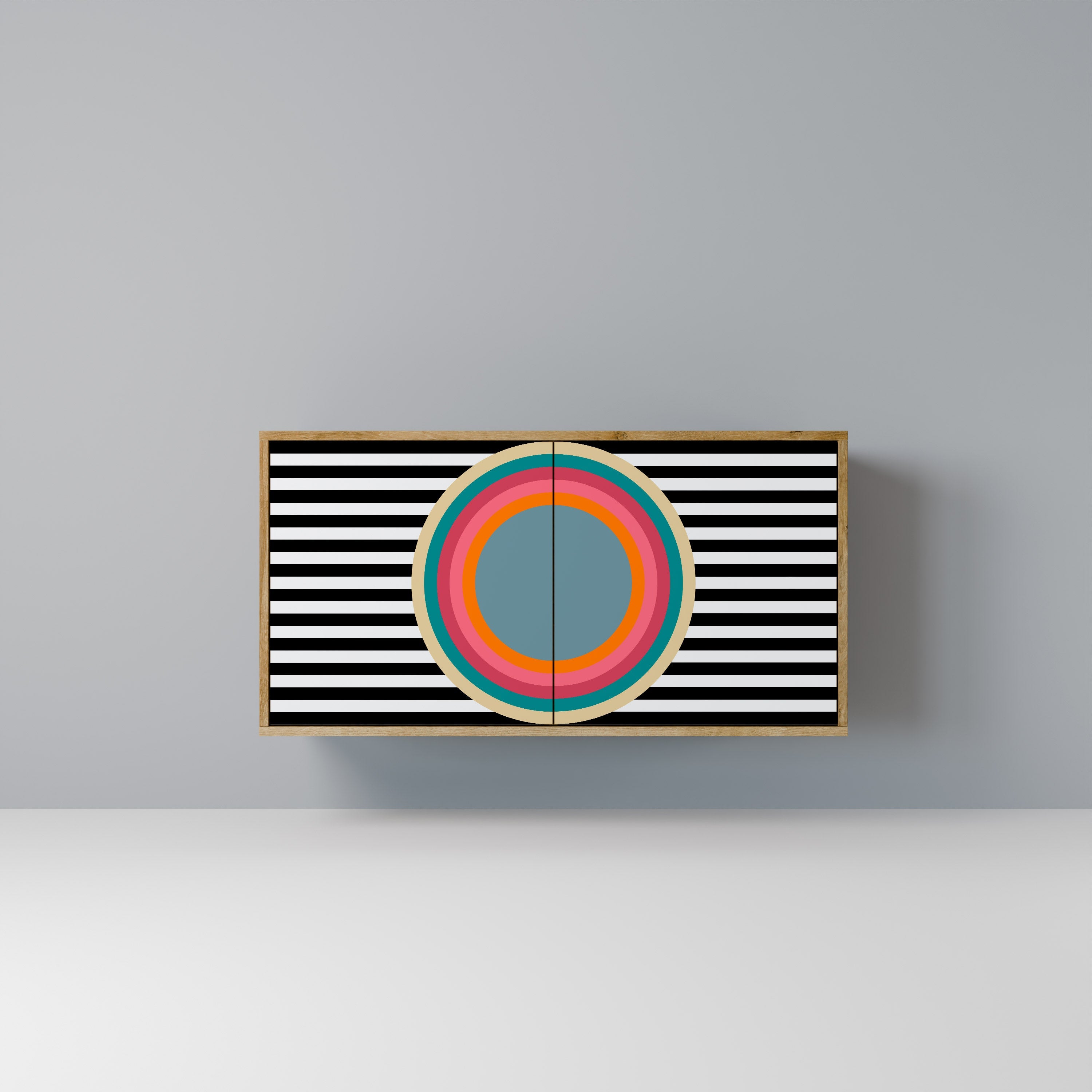 Buffet 2 portes SPECTRA SHOWCASE effet chêne