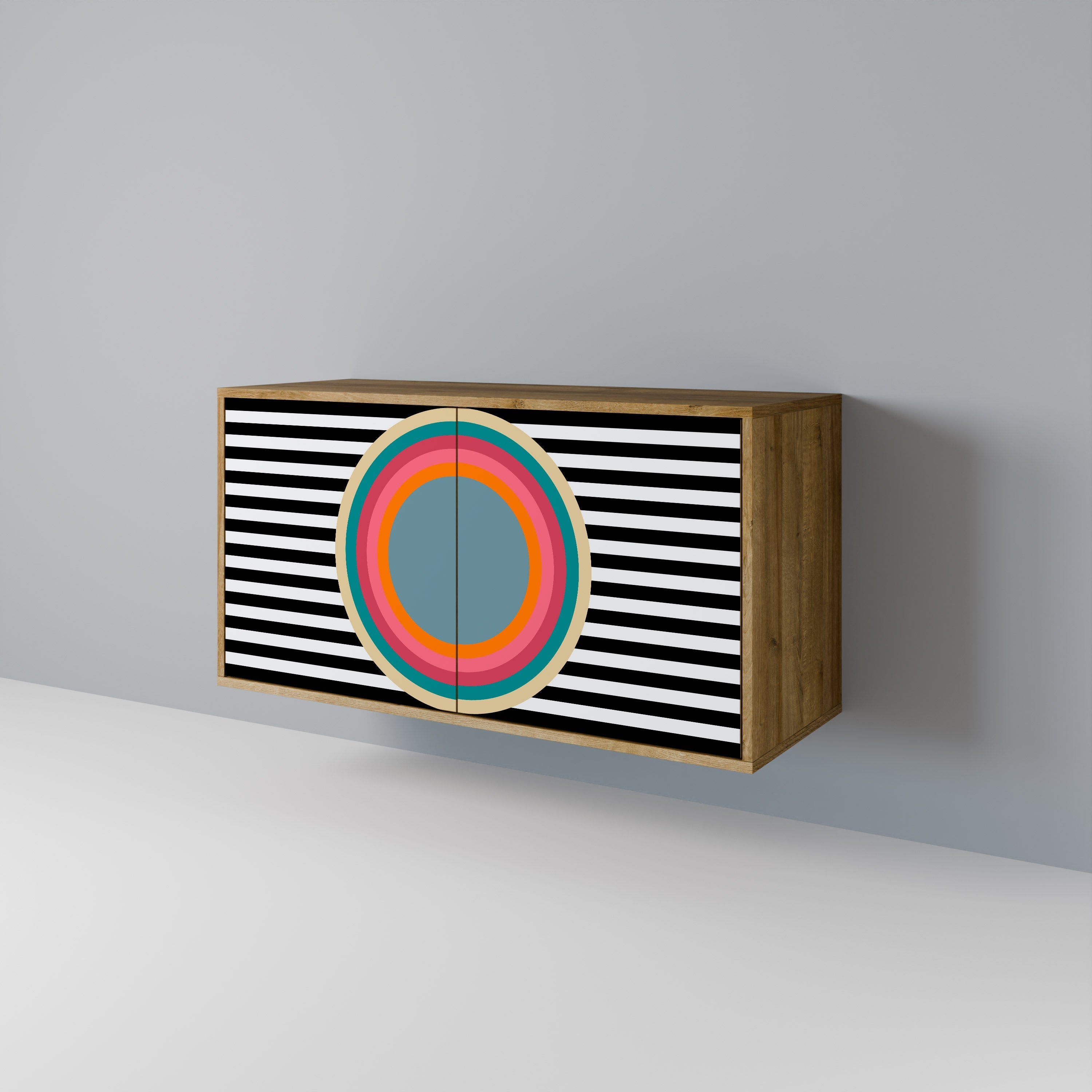 Buffet 2 portes SPECTRA SHOWCASE effet chêne