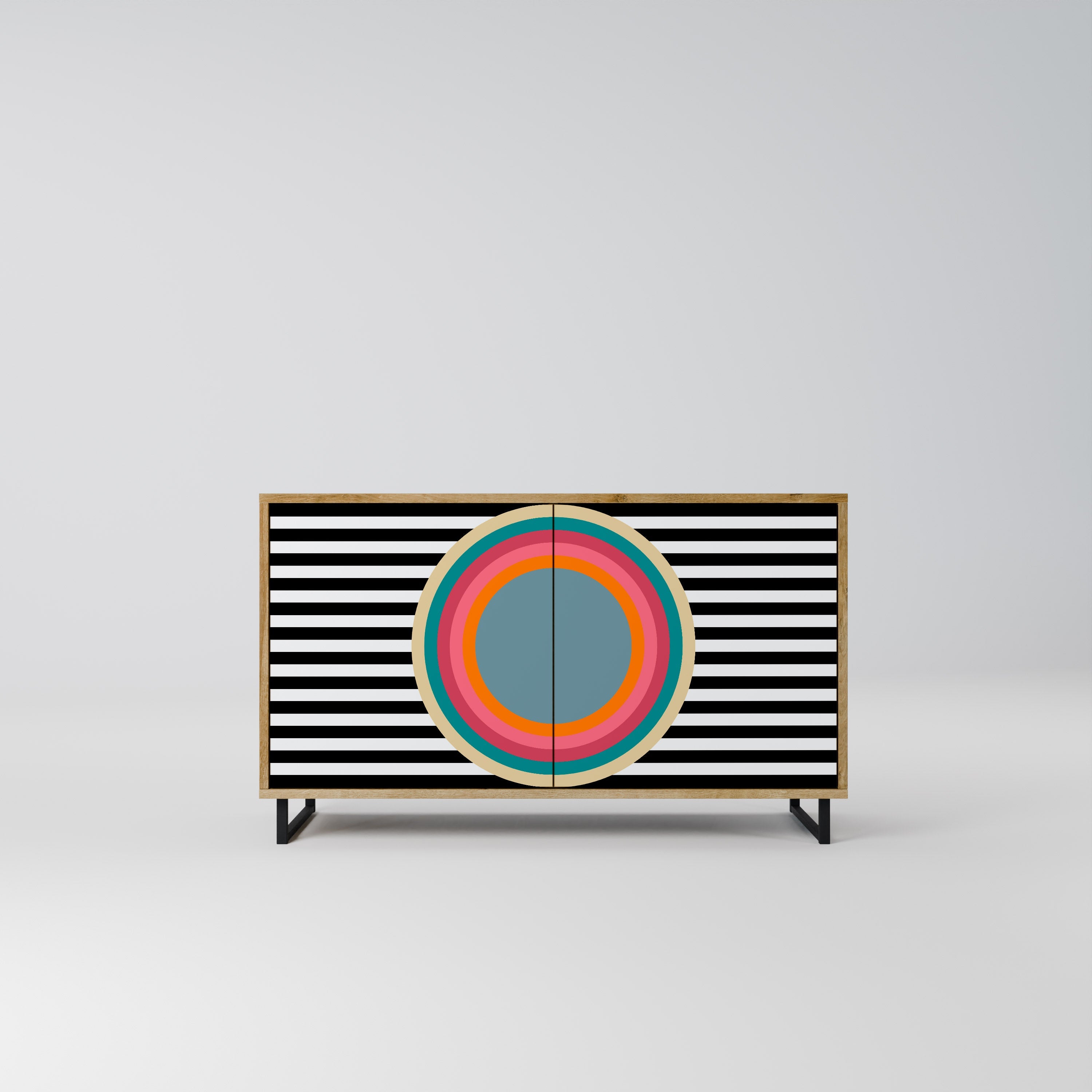 Buffet 2 portes SPECTRA SHOWCASE effet chêne