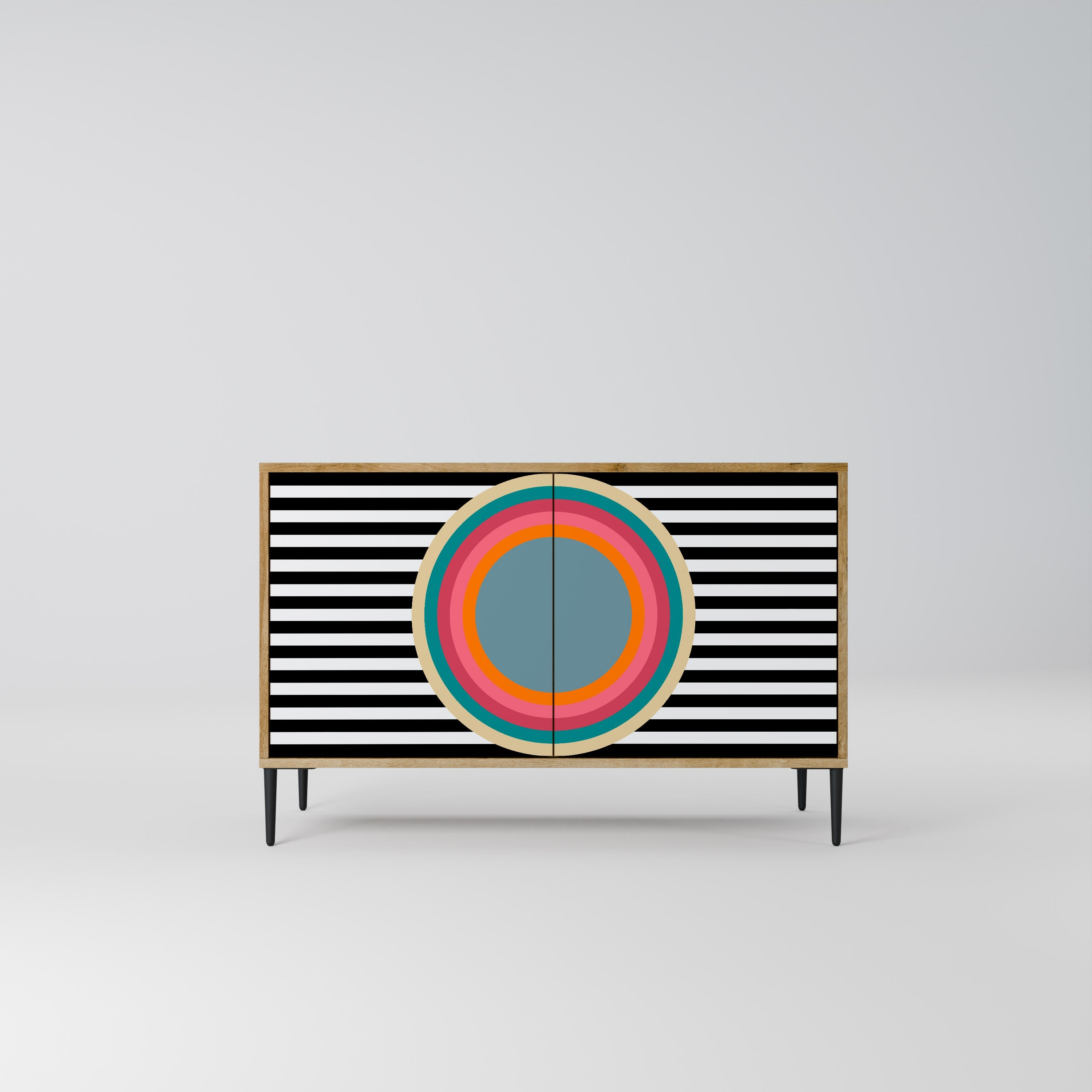 Buffet 2 portes SPECTRA SHOWCASE effet chêne