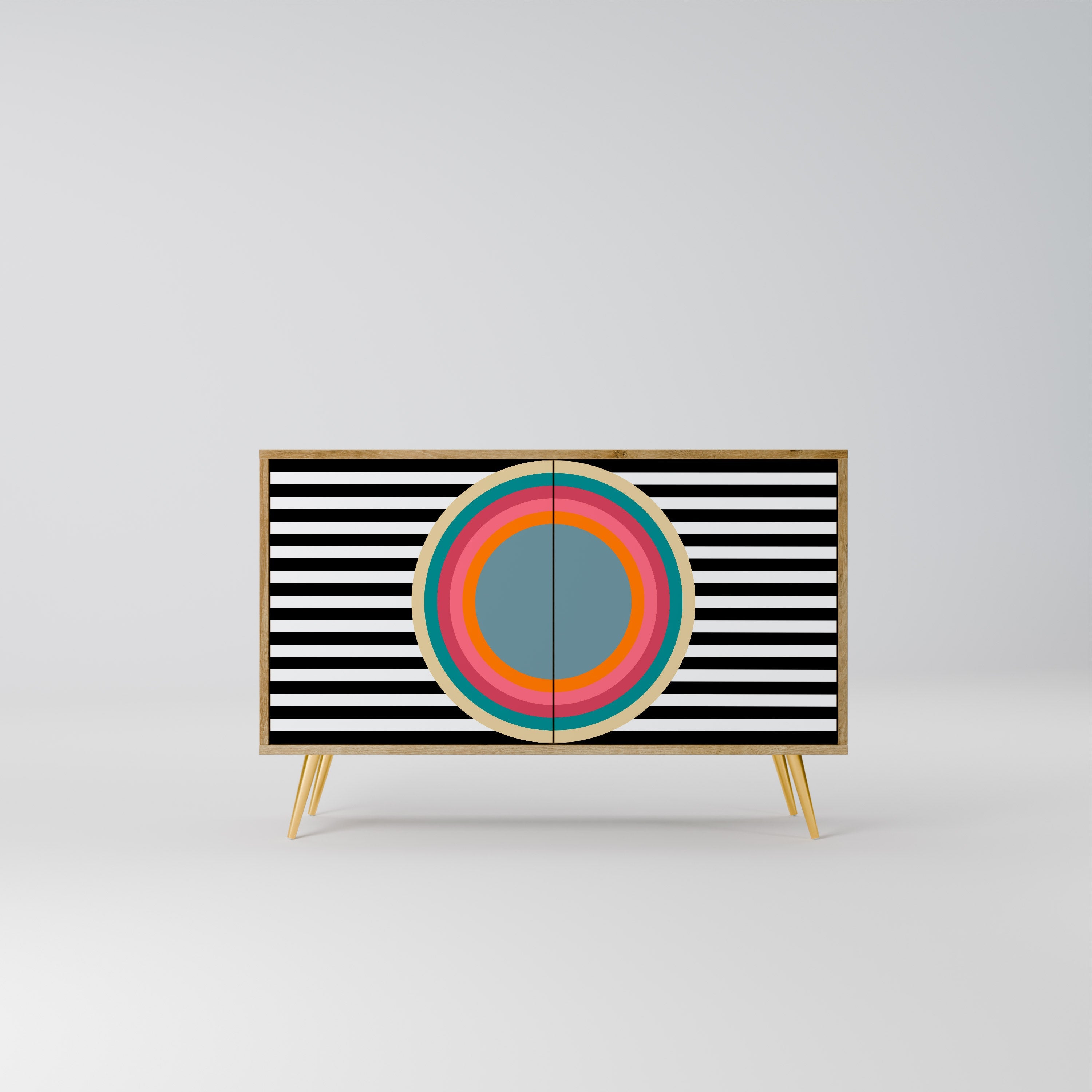 Buffet 2 portes SPECTRA SHOWCASE effet chêne