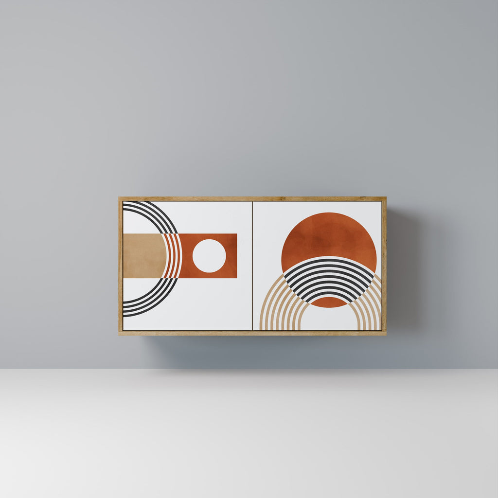 Buffet 2 portes CIRCLE RHYTM effet chêne
