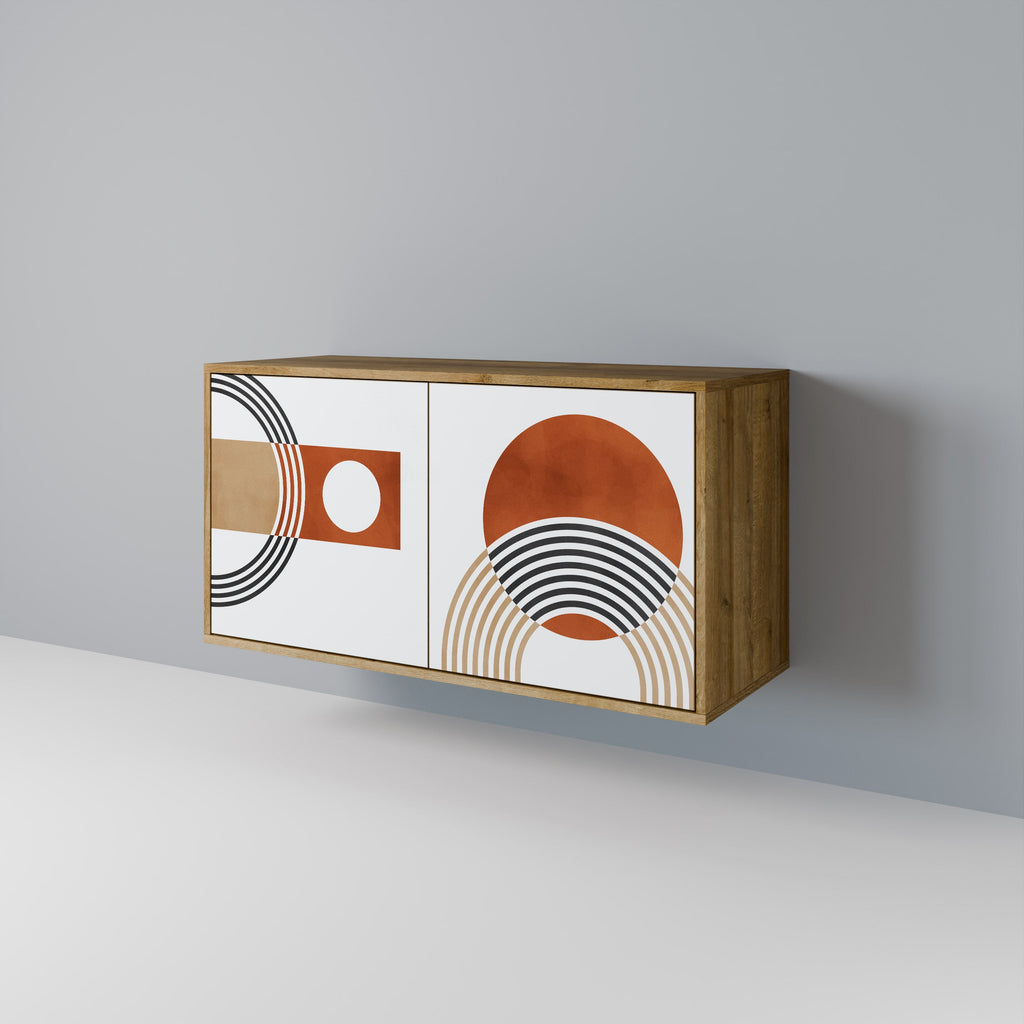 Buffet 2 portes CIRCLE RHYTM effet chêne