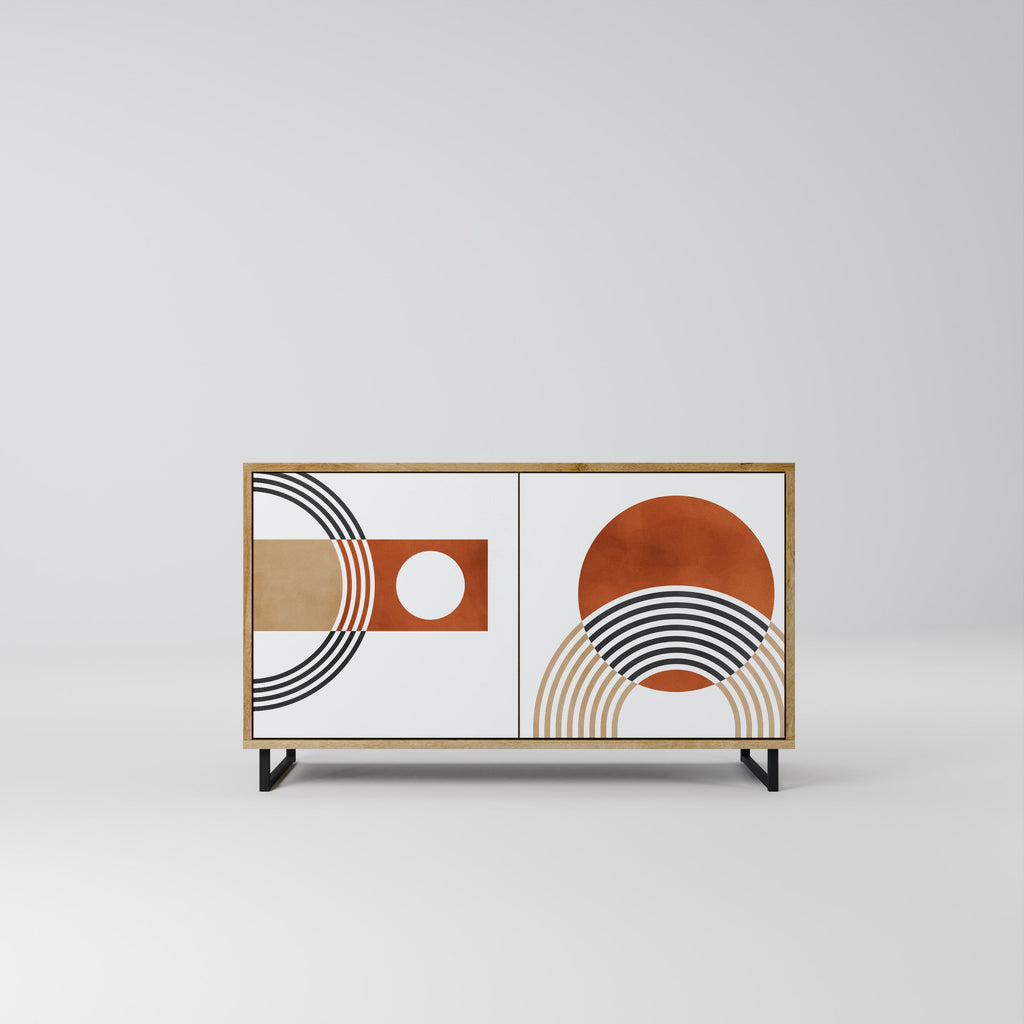 Buffet 2 portes CIRCLE RHYTM effet chêne