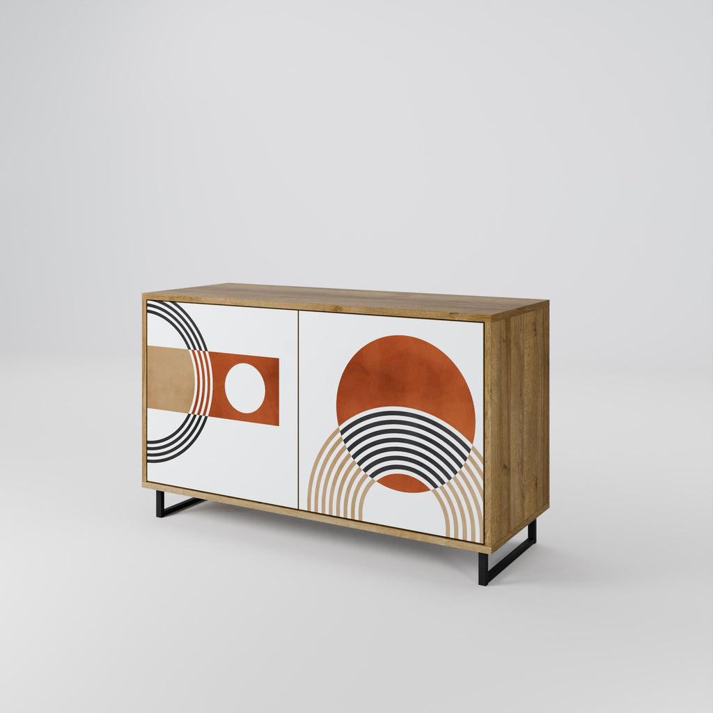Buffet 2 portes CIRCLE RHYTM effet chêne
