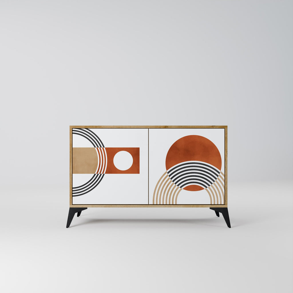 Buffet 2 portes CIRCLE RHYTM effet chêne