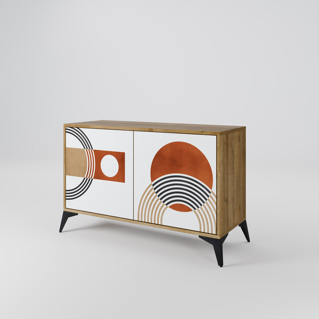Buffet 2 portes CIRCLE RHYTM effet chêne