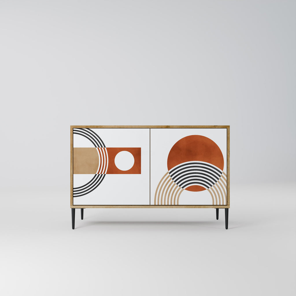 Buffet 2 portes CIRCLE RHYTM effet chêne