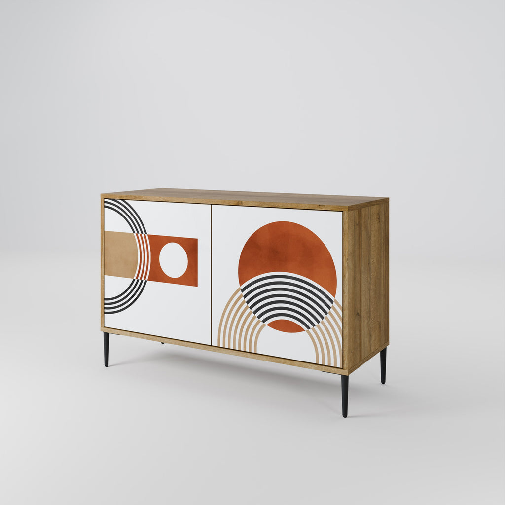 Buffet 2 portes CIRCLE RHYTM effet chêne