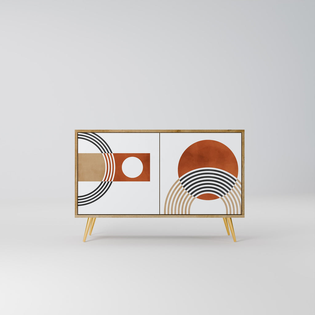 Buffet 2 portes CIRCLE RHYTM effet chêne