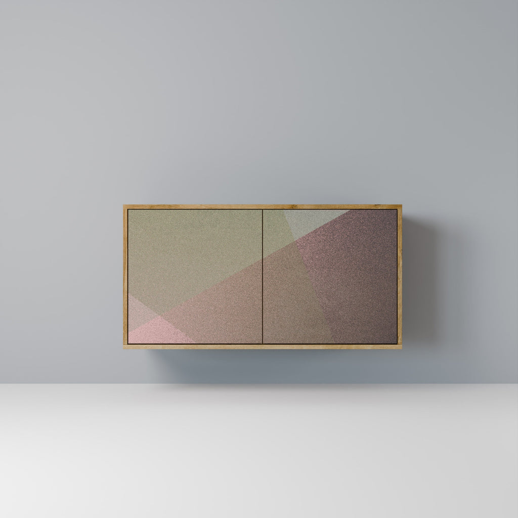 Buffet 2 portes effet chêne BEIGE GEOMETRY