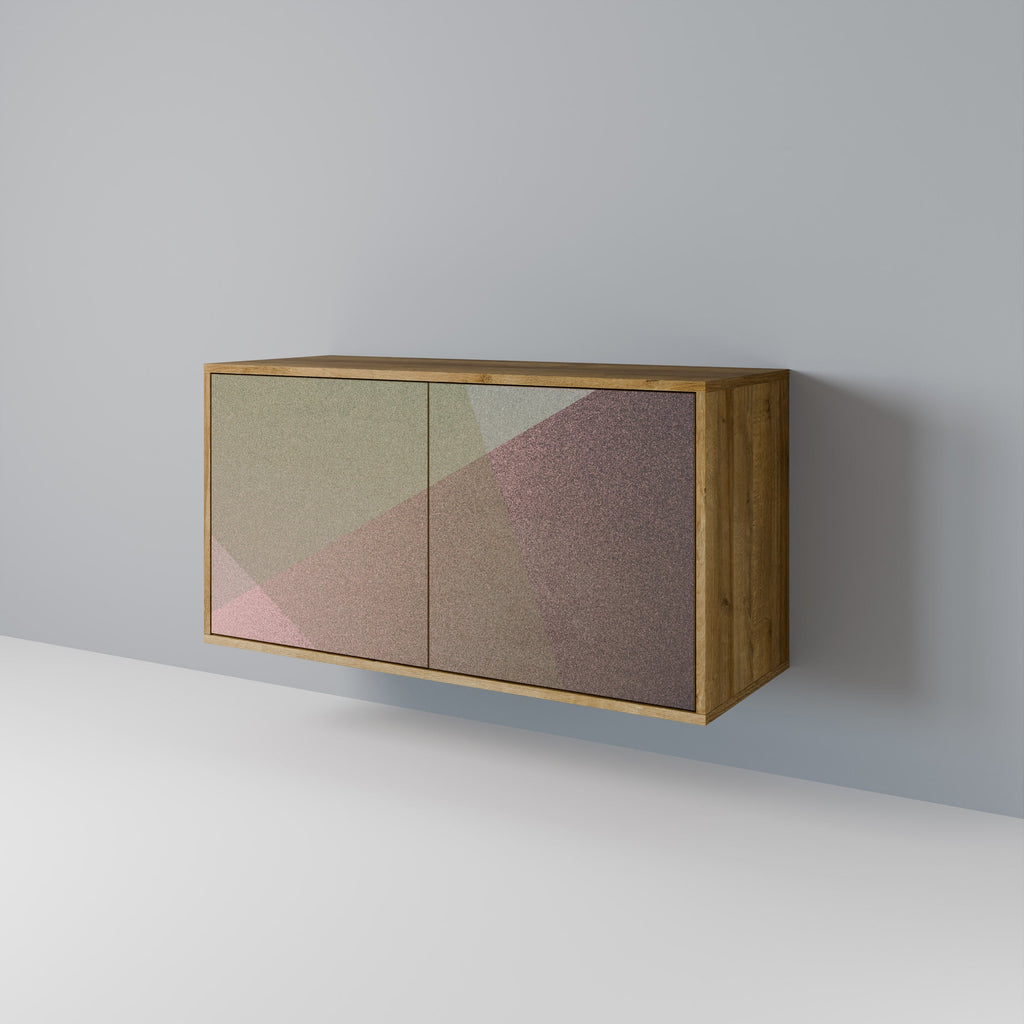 Buffet 2 portes effet chêne BEIGE GEOMETRY