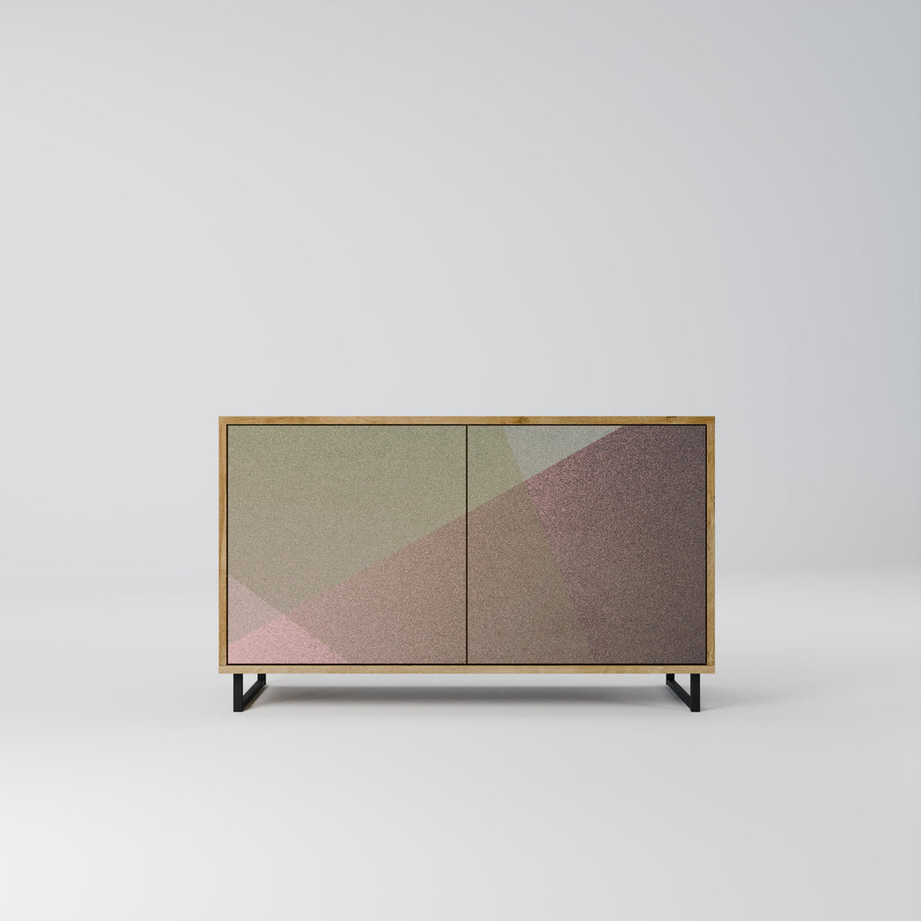 Buffet 2 portes effet chêne BEIGE GEOMETRY
