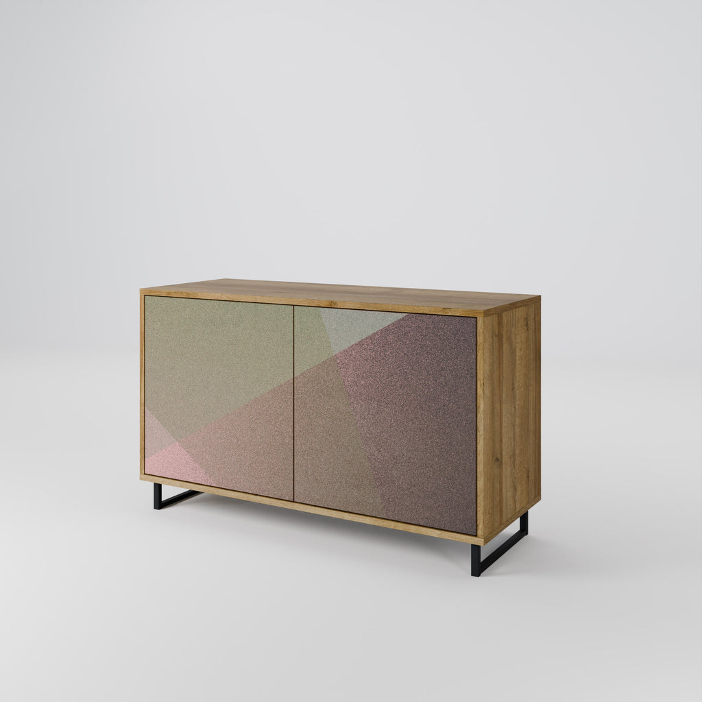 Buffet 2 portes effet chêne BEIGE GEOMETRY