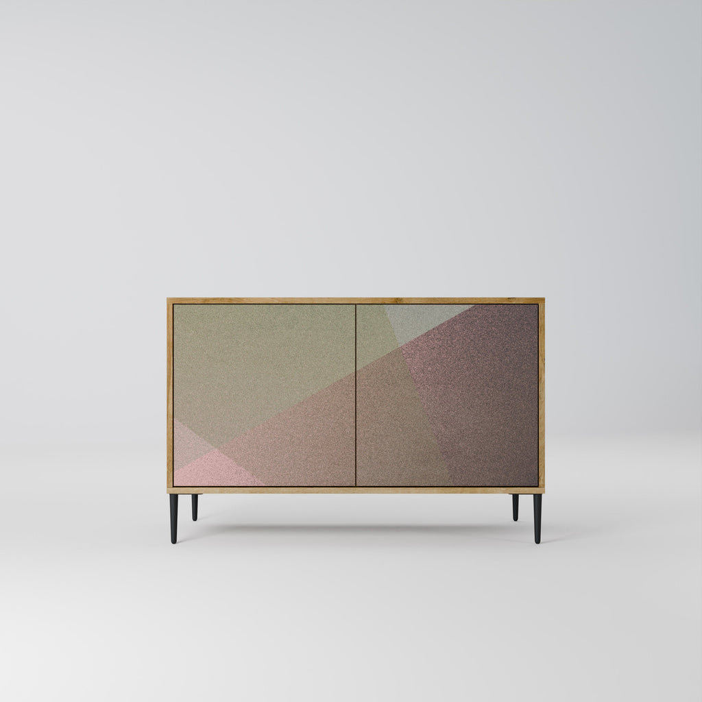 Buffet 2 portes effet chêne BEIGE GEOMETRY