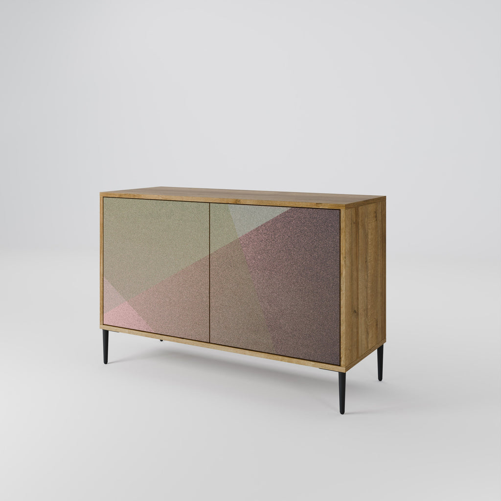 Buffet 2 portes effet chêne BEIGE GEOMETRY