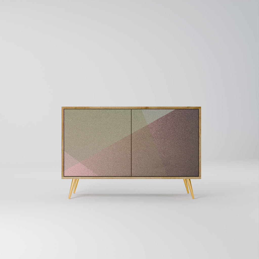 Buffet 2 portes effet chêne BEIGE GEOMETRY