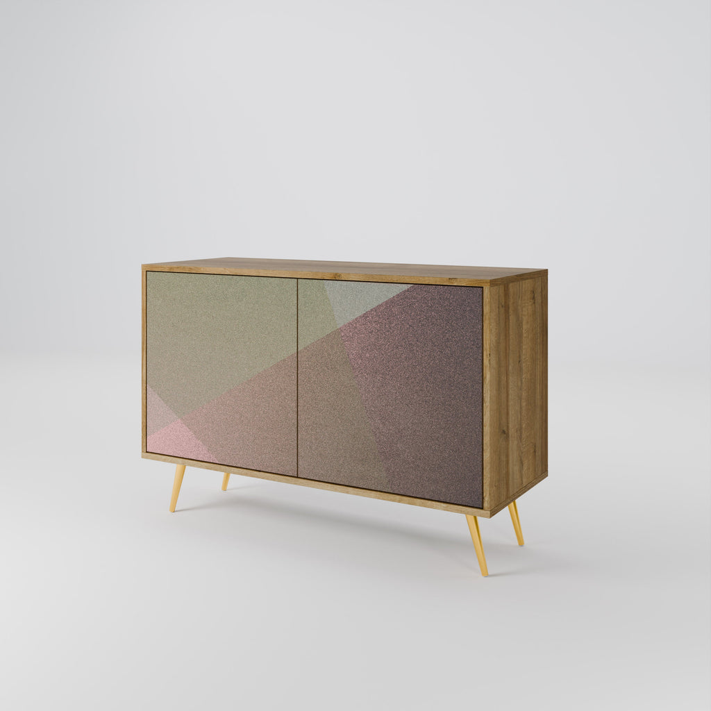 Buffet 2 portes effet chêne BEIGE GEOMETRY