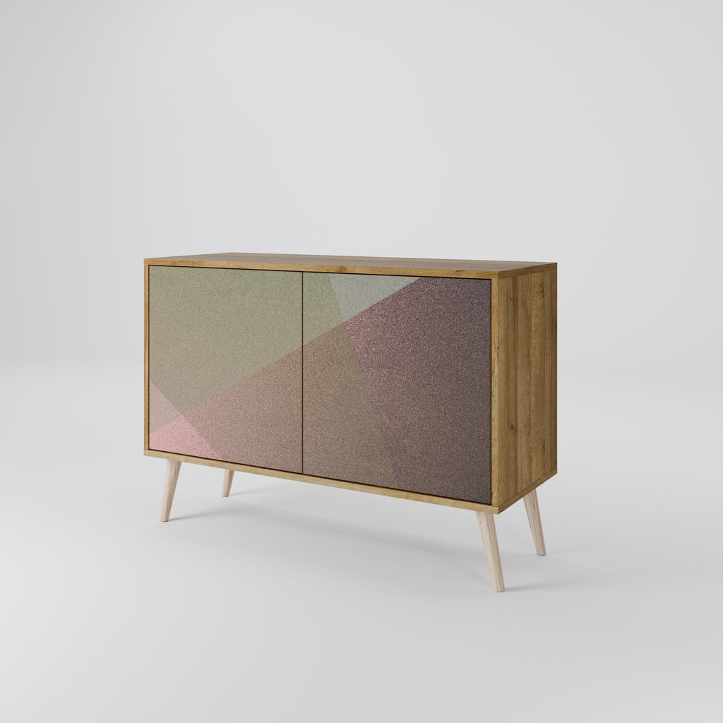 Buffet 2 portes effet chêne BEIGE GEOMETRY